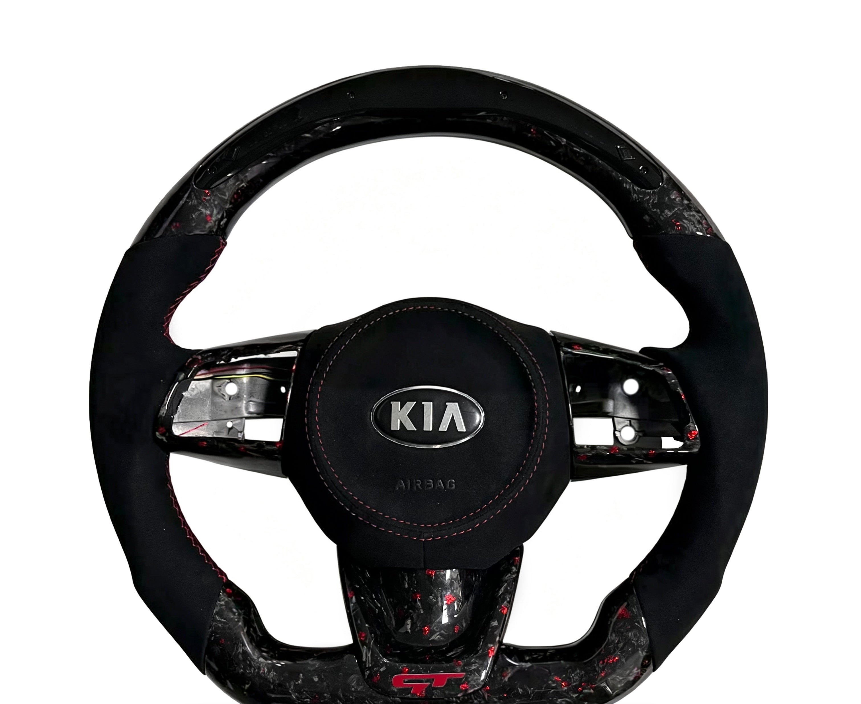 Kia Forged Carbon Fibre & Alcantara Steering Wheel (Design 03) on a clean white background