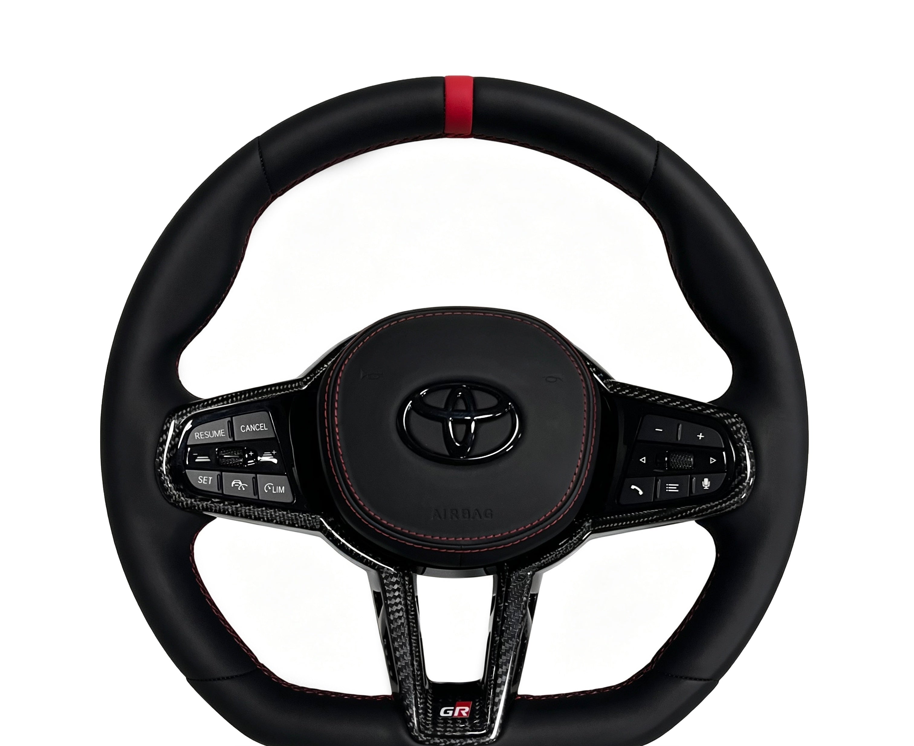 Toyota GR Supra Smooth Leather Steering Wheel (Design 16) on a clean white background