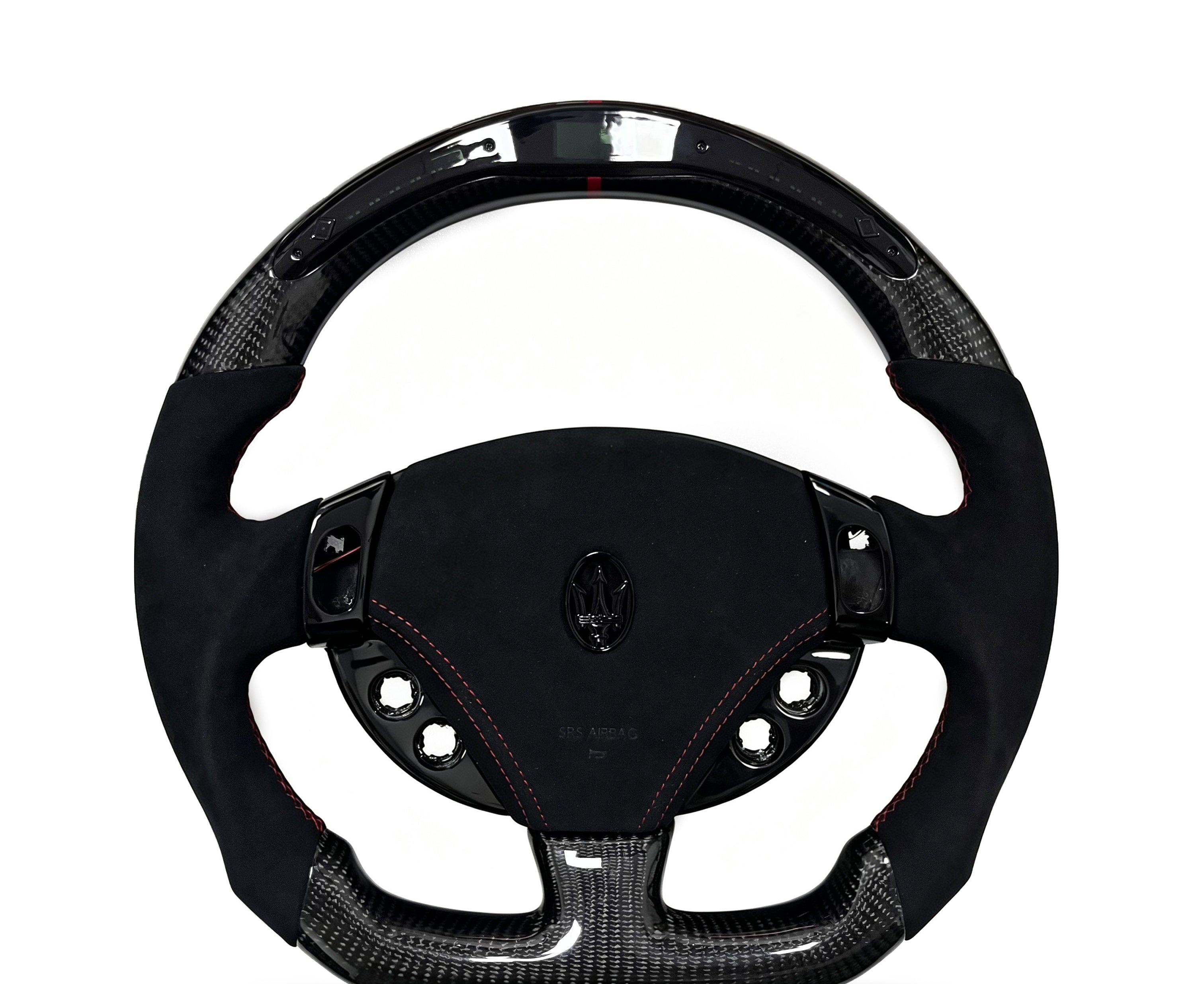 Maserati Carbon Fibre & Alcantara Steering Wheel (Design 02) on a clean white background