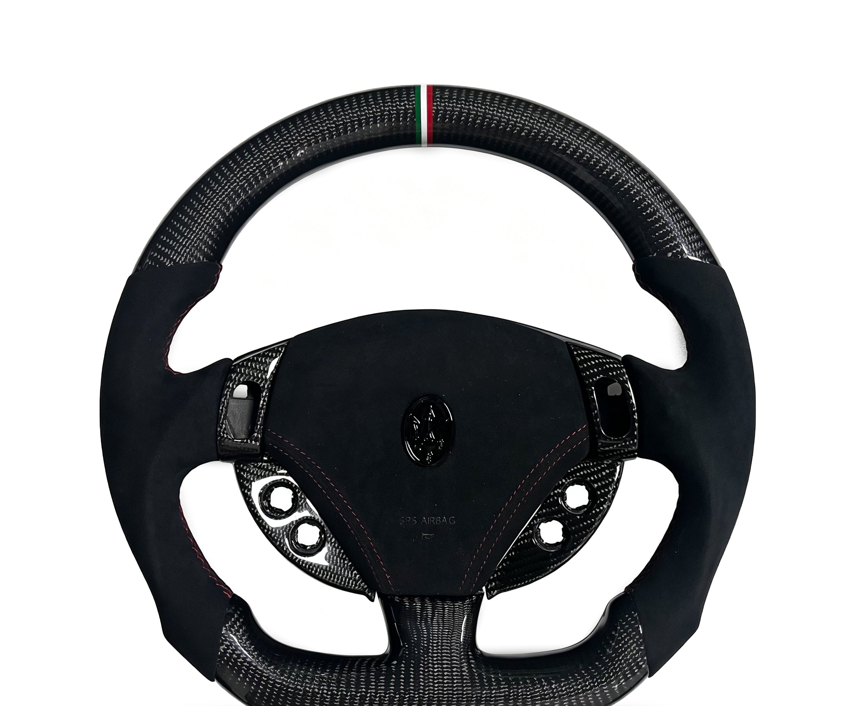 Maserati Carbon Fibre & Alcantara Steering Wheel (Design 03) on a clean white background