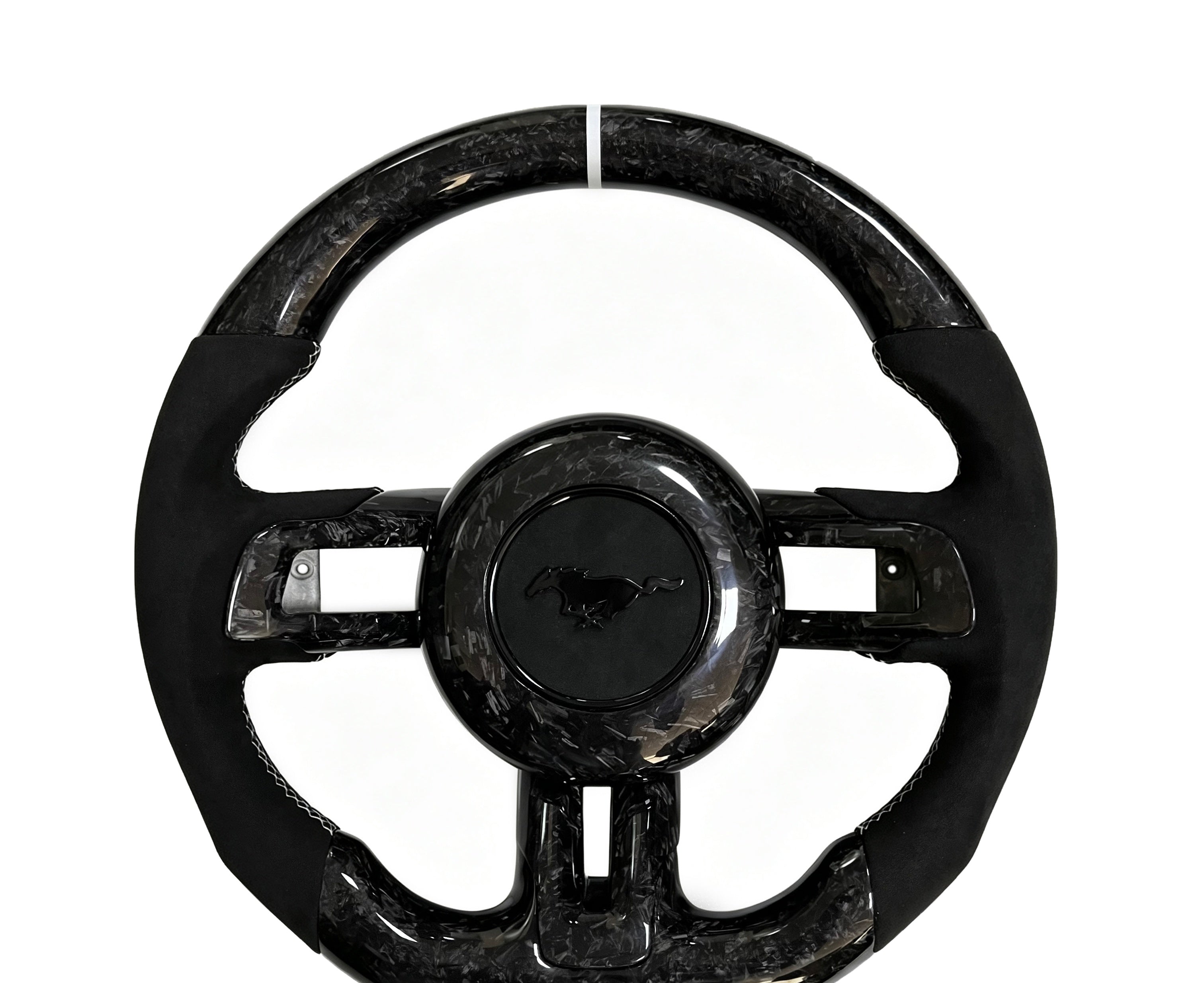 Mustang Mustang Forged Carbon & Alcantara Steering Wheel (Design 19) on a clean white background