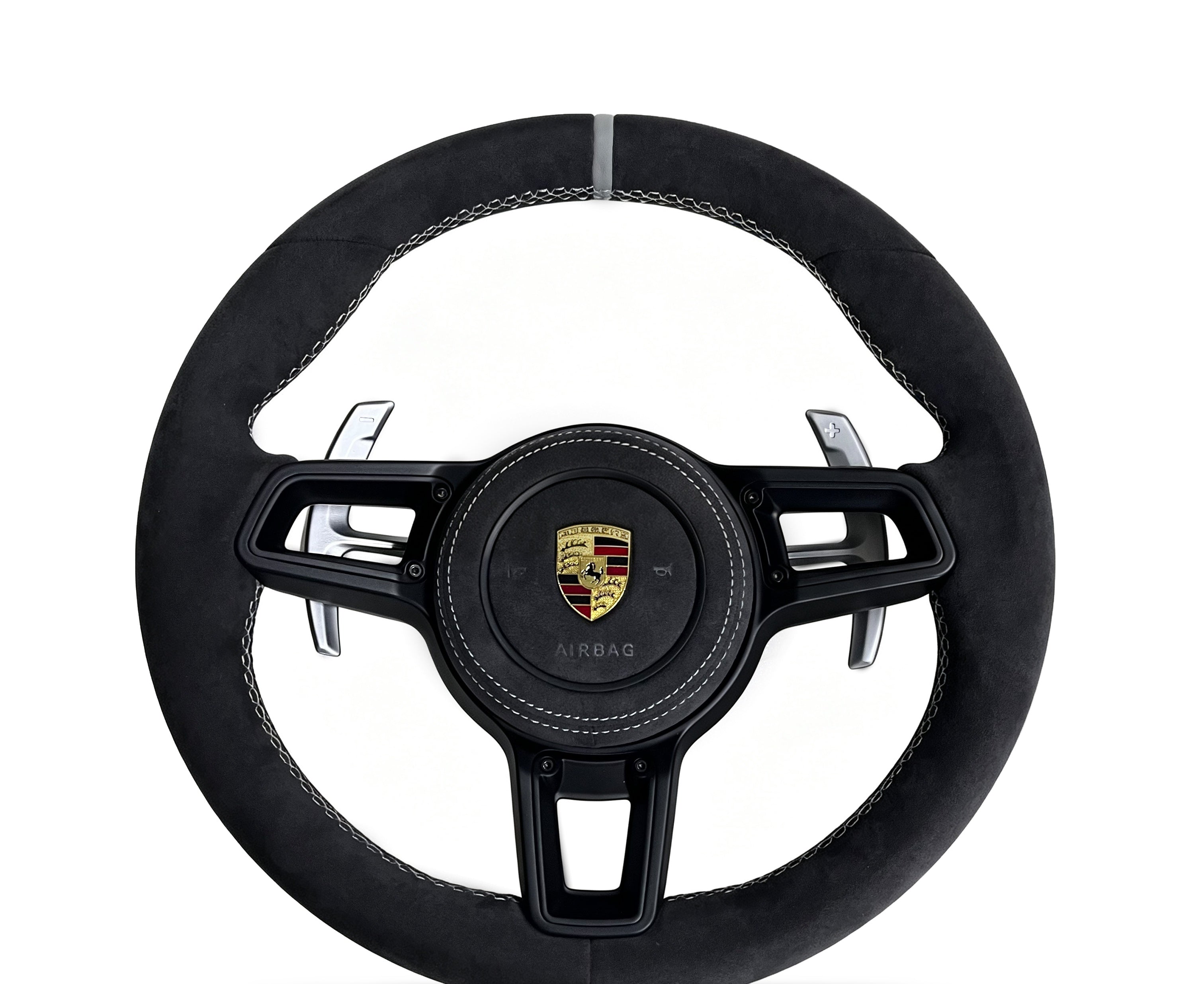 Porsche Alcantara Steering Wheel (Design 13) on a clean white background