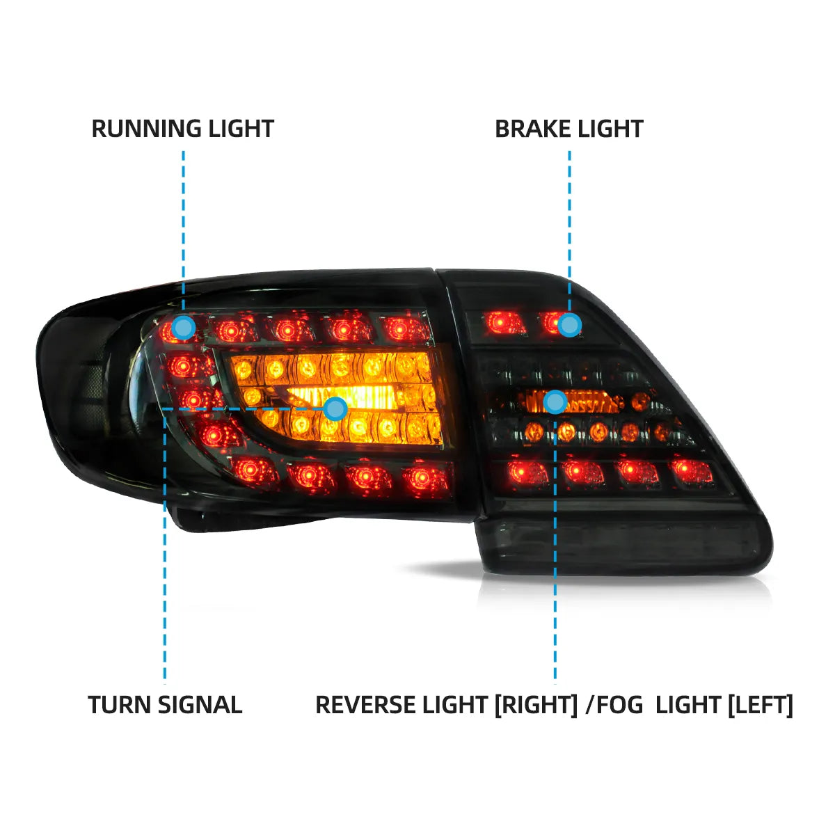 LED Tail Lights For 2011-2013 Toyota Corolla