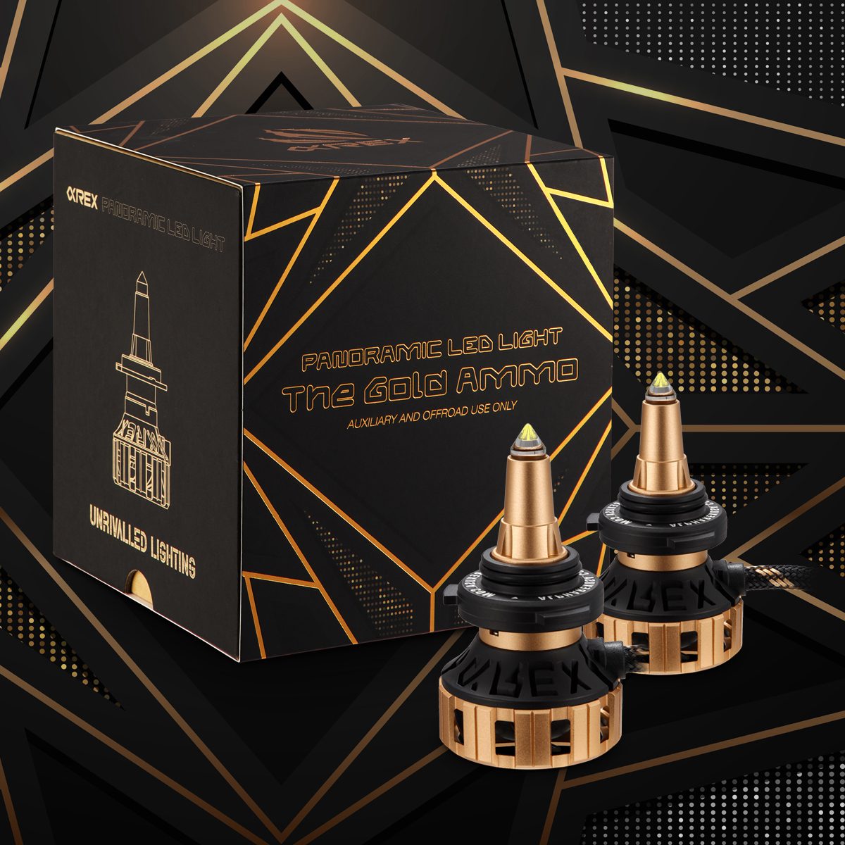 AlphaRex Gold Ammo Panoramic LED light bulbs