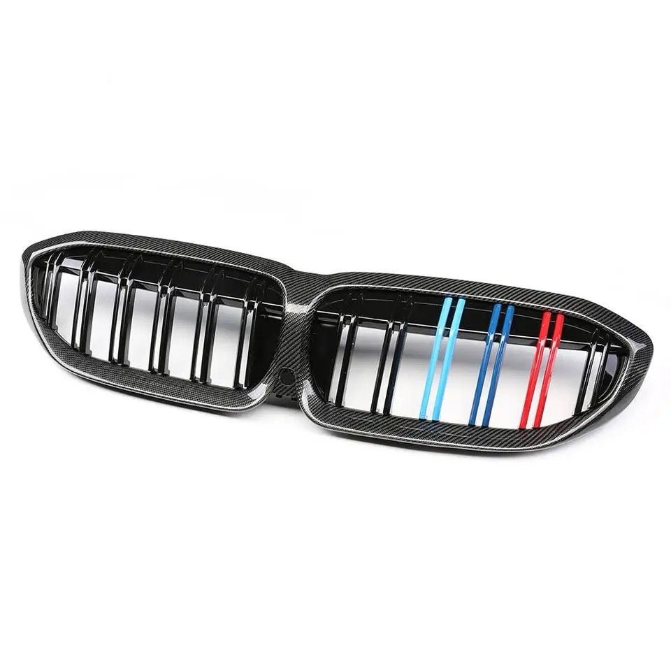 BMW 3 Series G20 (19 - 22) Front Grille Carbon Fibre Dual Slat M Colours
