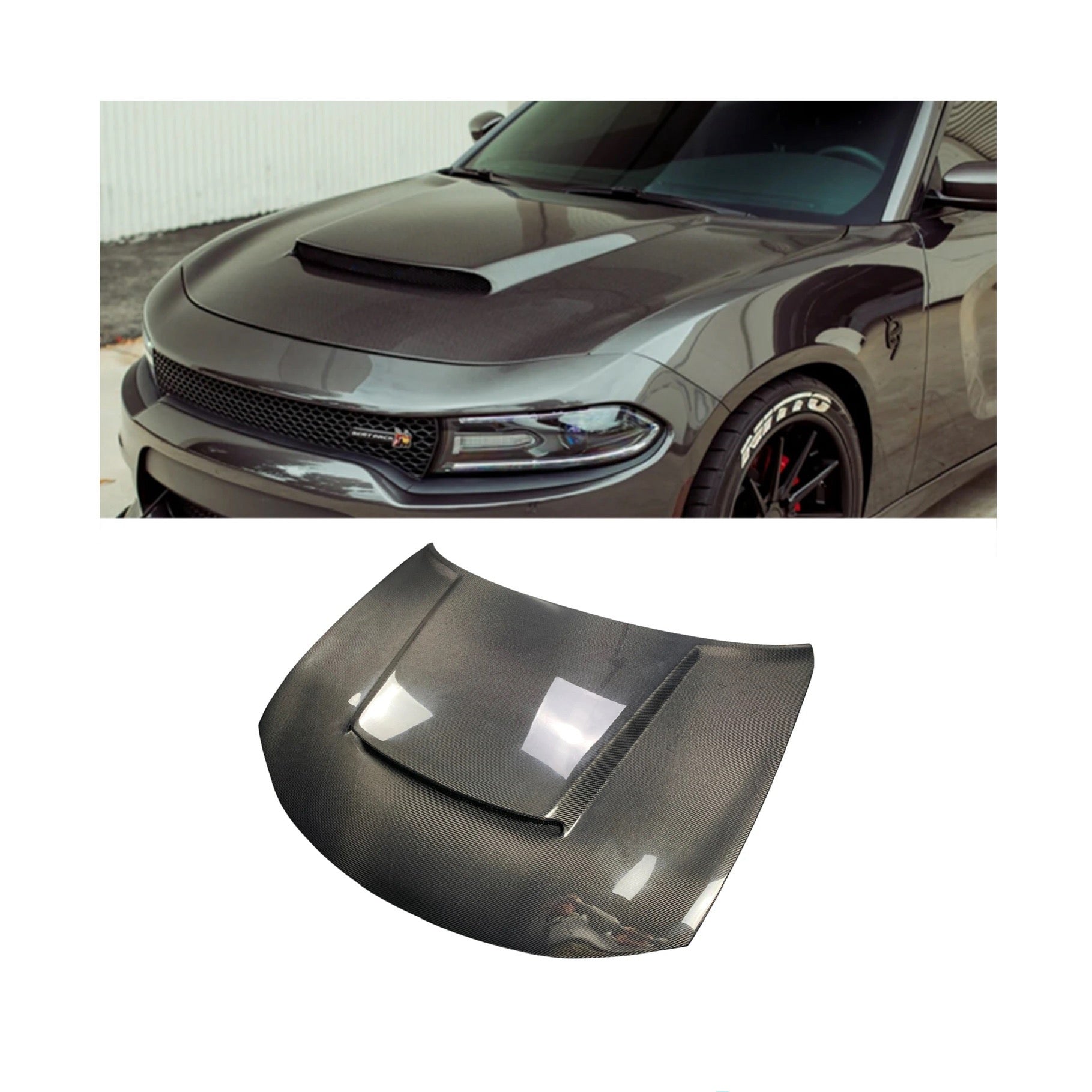 Dodge Charger 2015 - 2023 Carbon Fibre Hood V2 Style