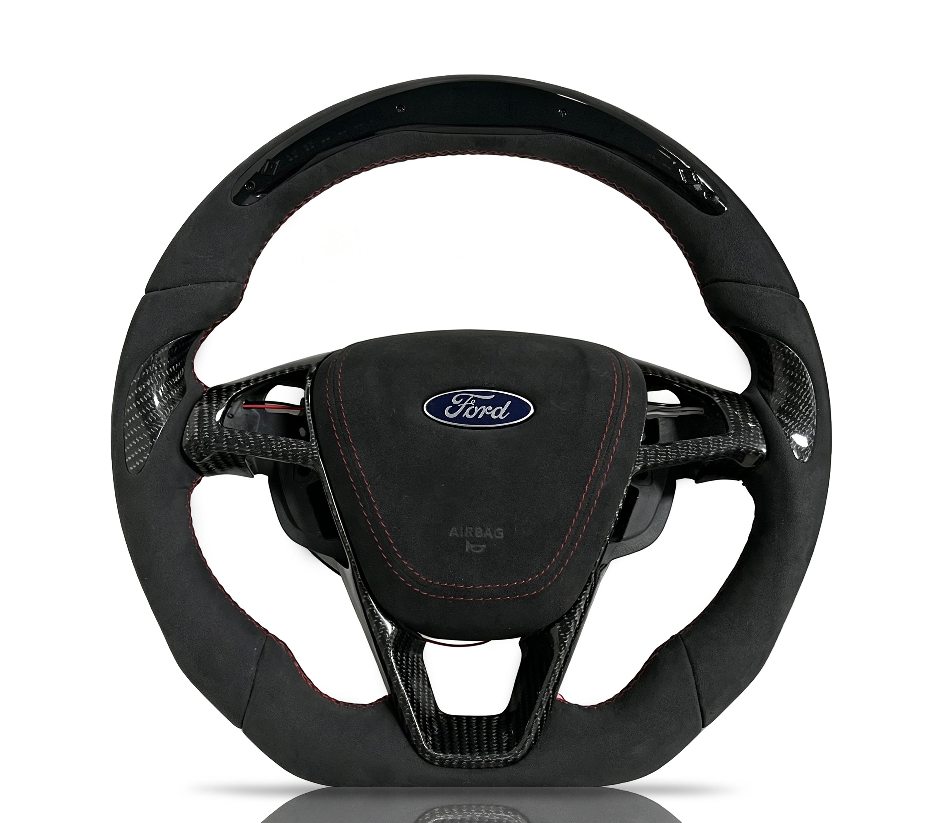 Ford Alcantara & Carbon Fibre Steering Wheel (Design 2) on a clean white background