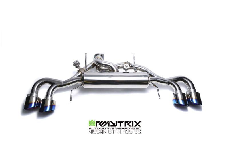 Armytrix Valvetronic 90mm Stainless Steel Exhaust System with Race Y-Pipe & Quad Chrome Tips Nissan GT-R R35