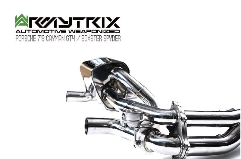 Armytrix Stainless Steel Valvetronic Cat Back Exhaust System Porsche 718 Spyder/Cayman GT4 19+