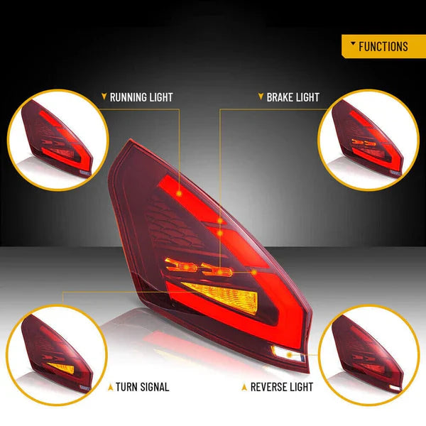 VLAND 2009-2017 FORD FIESTA HATCHBACK WS WT WZ LED SEQUENTIAL TAIL LIGHTS