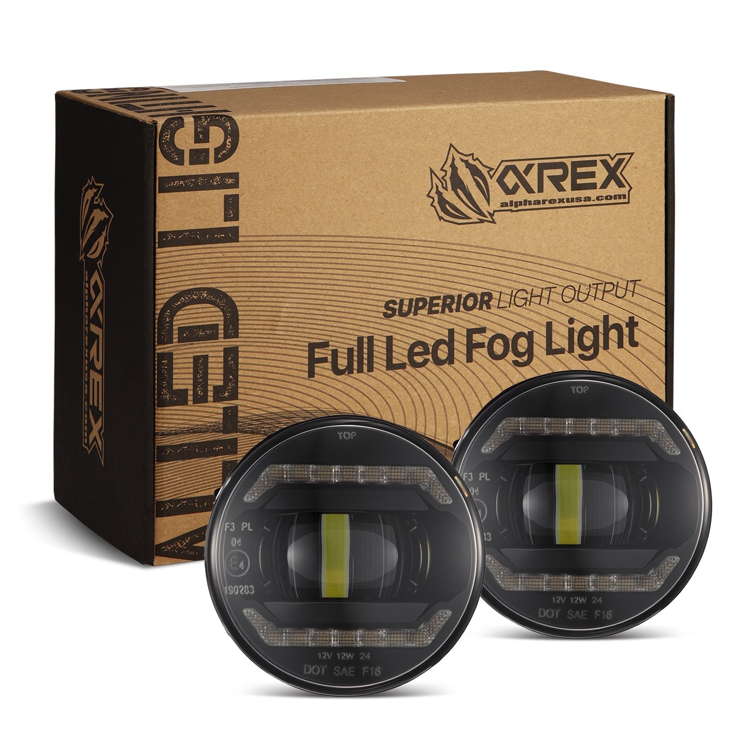 Universal Acura/Ford/Honda/Jaguar/Lincoln/Mitsubishi/Nissan/Ram/Subaru DoubleTap Dual Color LED Projector Fog Lights