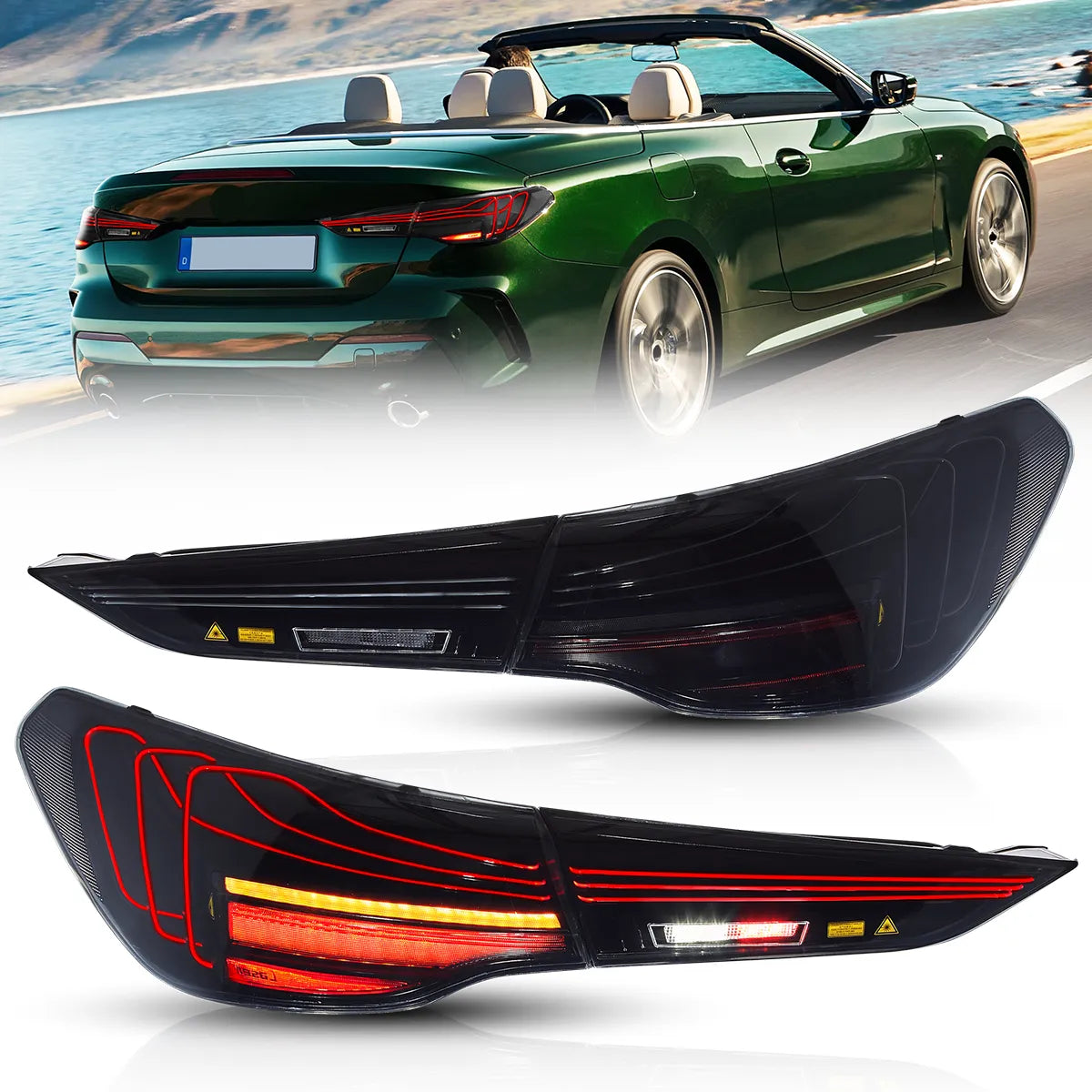 LED Tail Lights CSL Style For 2021-2024 BMW 4-Series M4 G22/G23/G26/G82/G83
