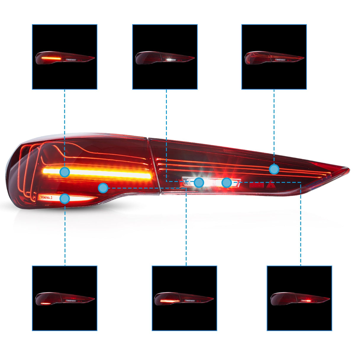 LED Tail Lights CSL Style For 2021-2024 BMW 4-Series M4 G22/G23/G26/G82/G83