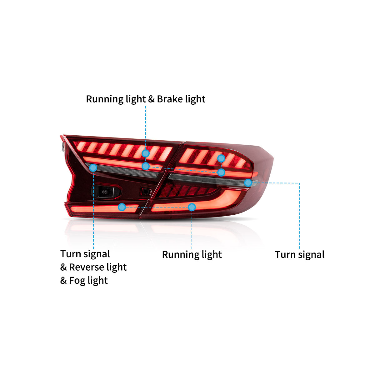 LED Tail Lights for Honda Accord 2018-2022 Sedan