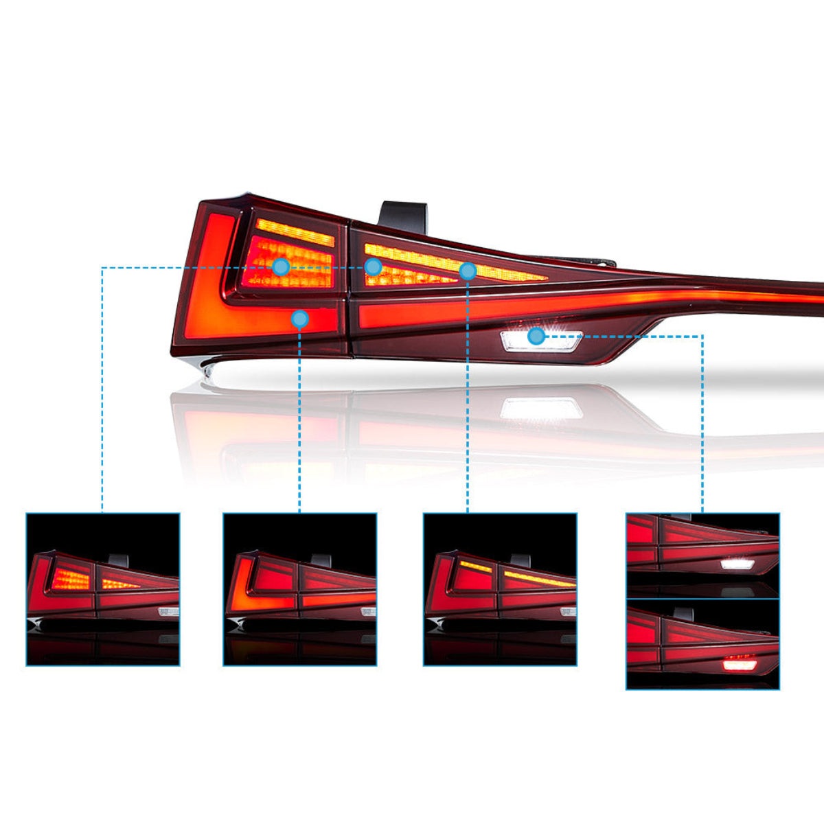 LED Tail Lights For 2014-2019 lexus IS 250 200t 300h F Sport