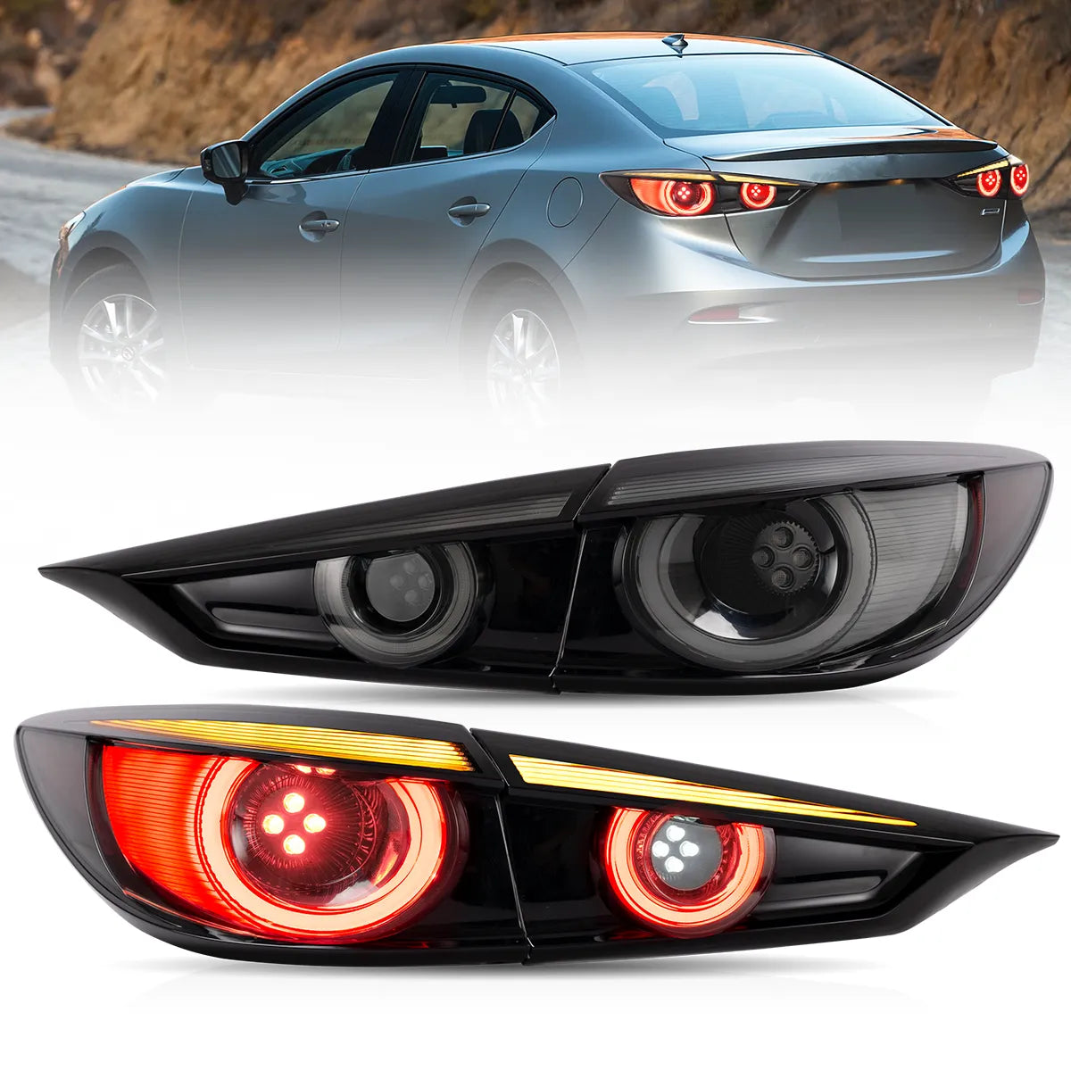 Full LED Tail Lights For 2014-2018 Mazda 3 Axela Sedan