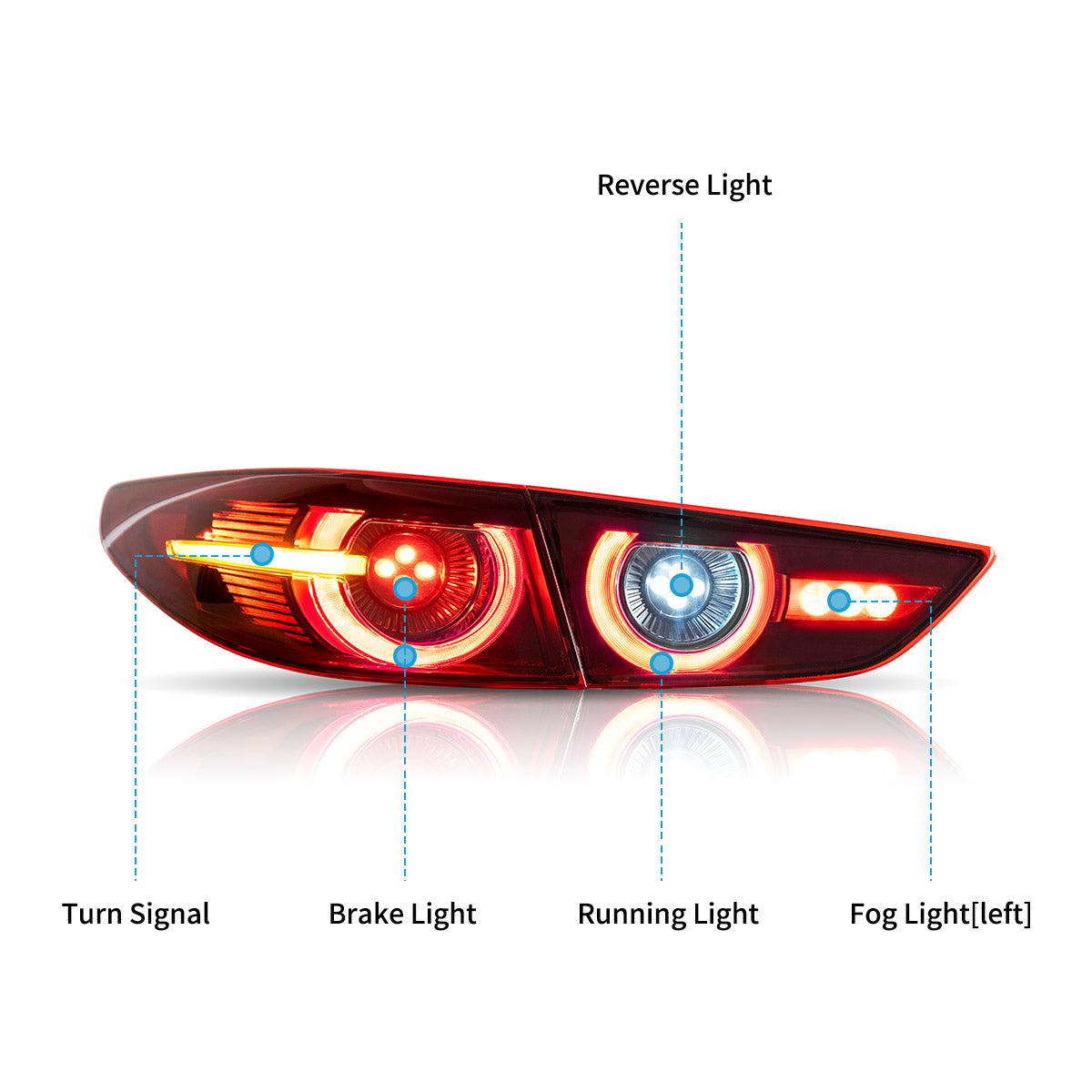 Tail Lights for 2019-2021 Mazda 3 Axela Sedan