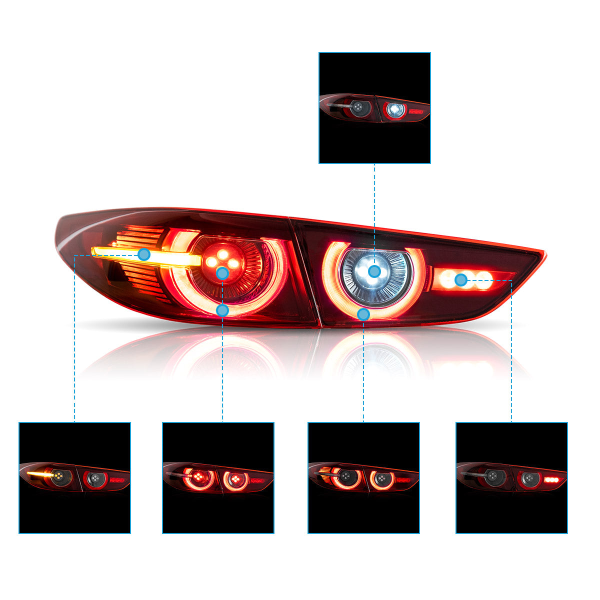 Tail Lights for 2019-2021 Mazda 3 Axela Sedan