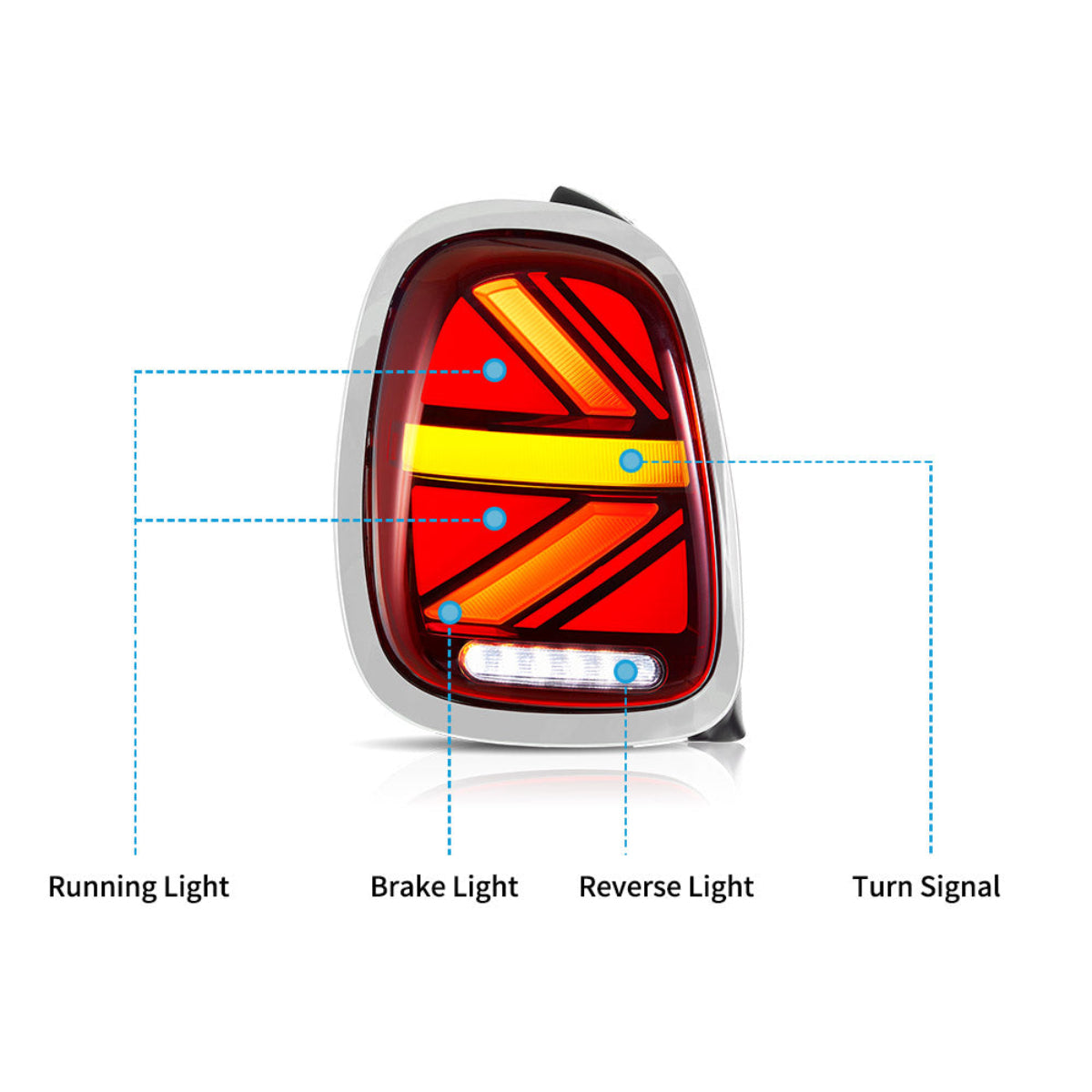 Full LED Tail Lights For 2014-2019 Mini Cooper Hatch F55 F56 F57