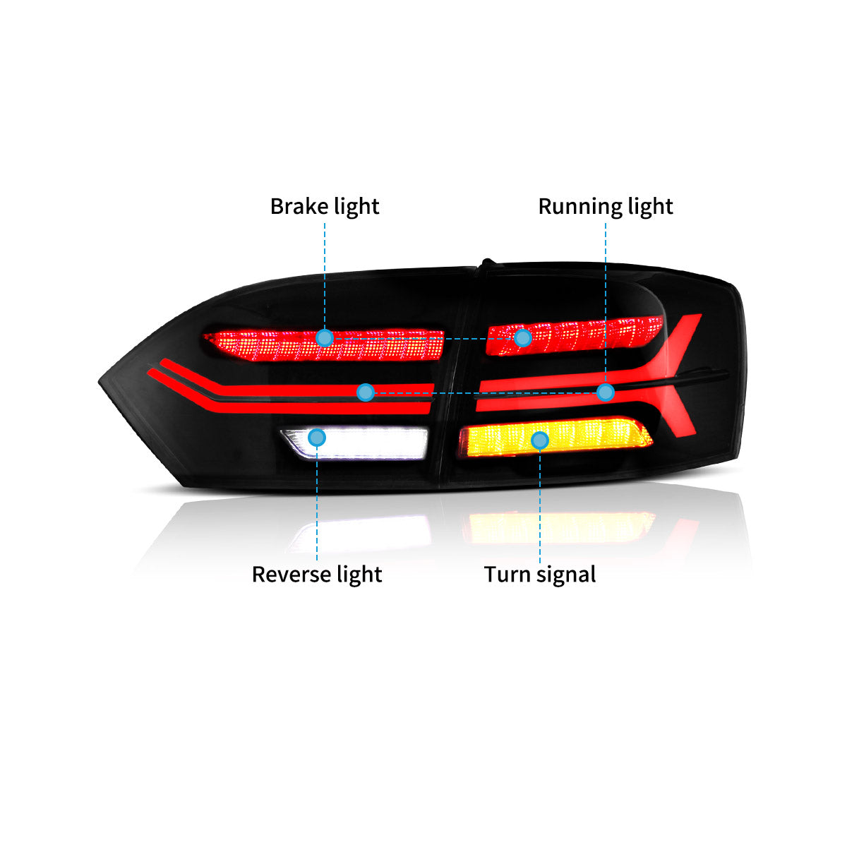 LED Tail Lights for 2012-2014 Volkswagen Jetta Sagitar