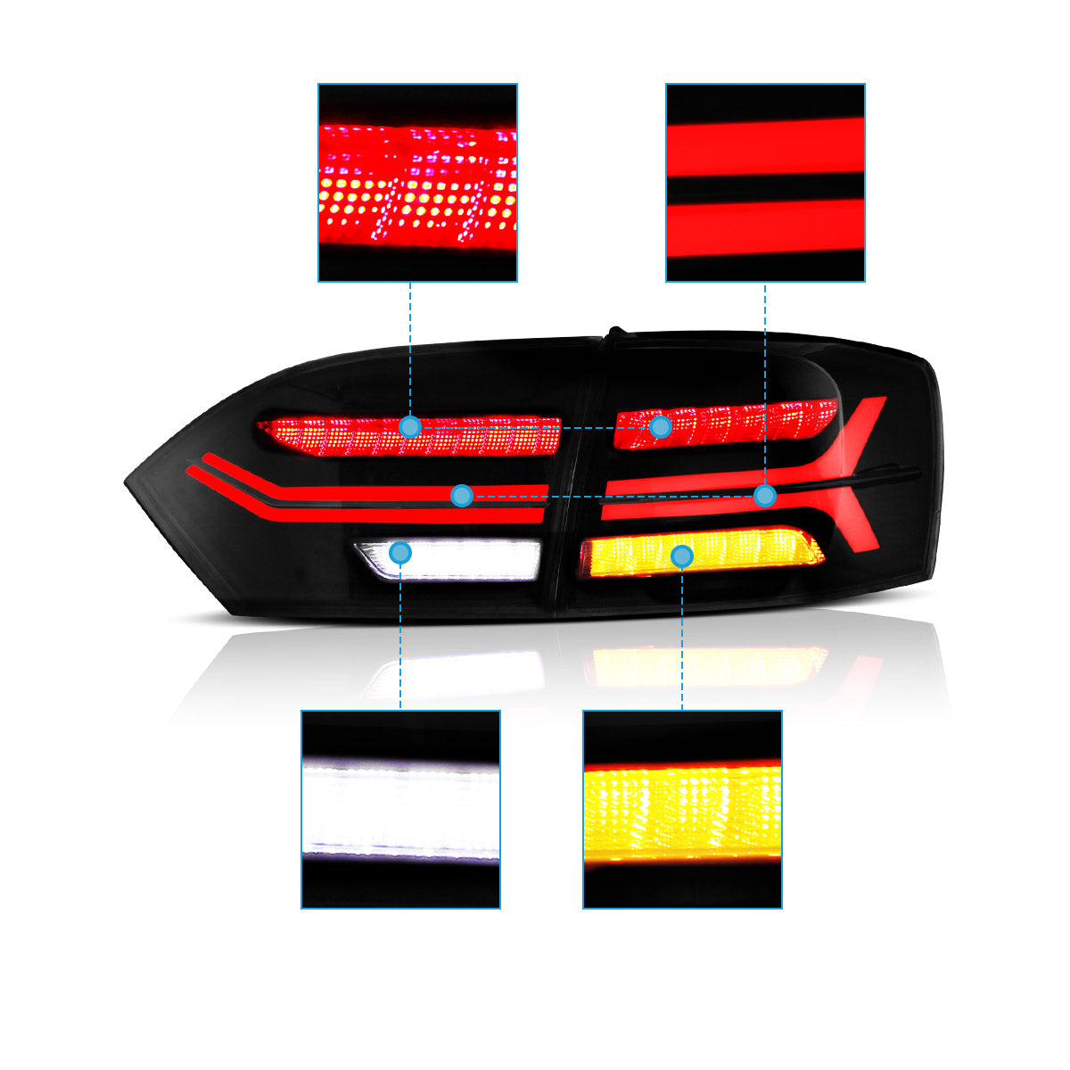 LED Tail Lights for 2012-2014 Volkswagen Jetta Sagitar