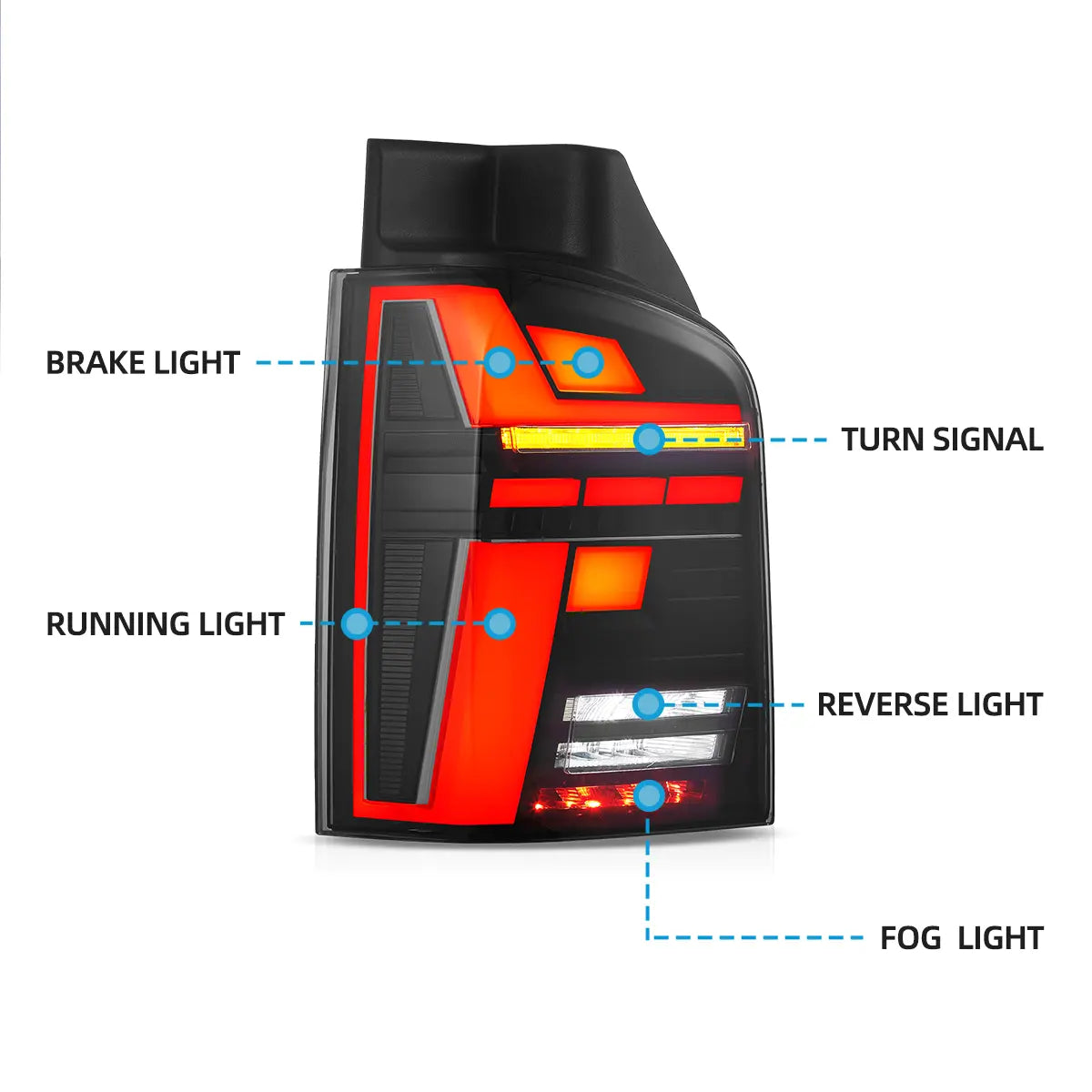 LED Tail Lights For 2010-2014 Volkswagen Multivan T5 Transporter Caravelle