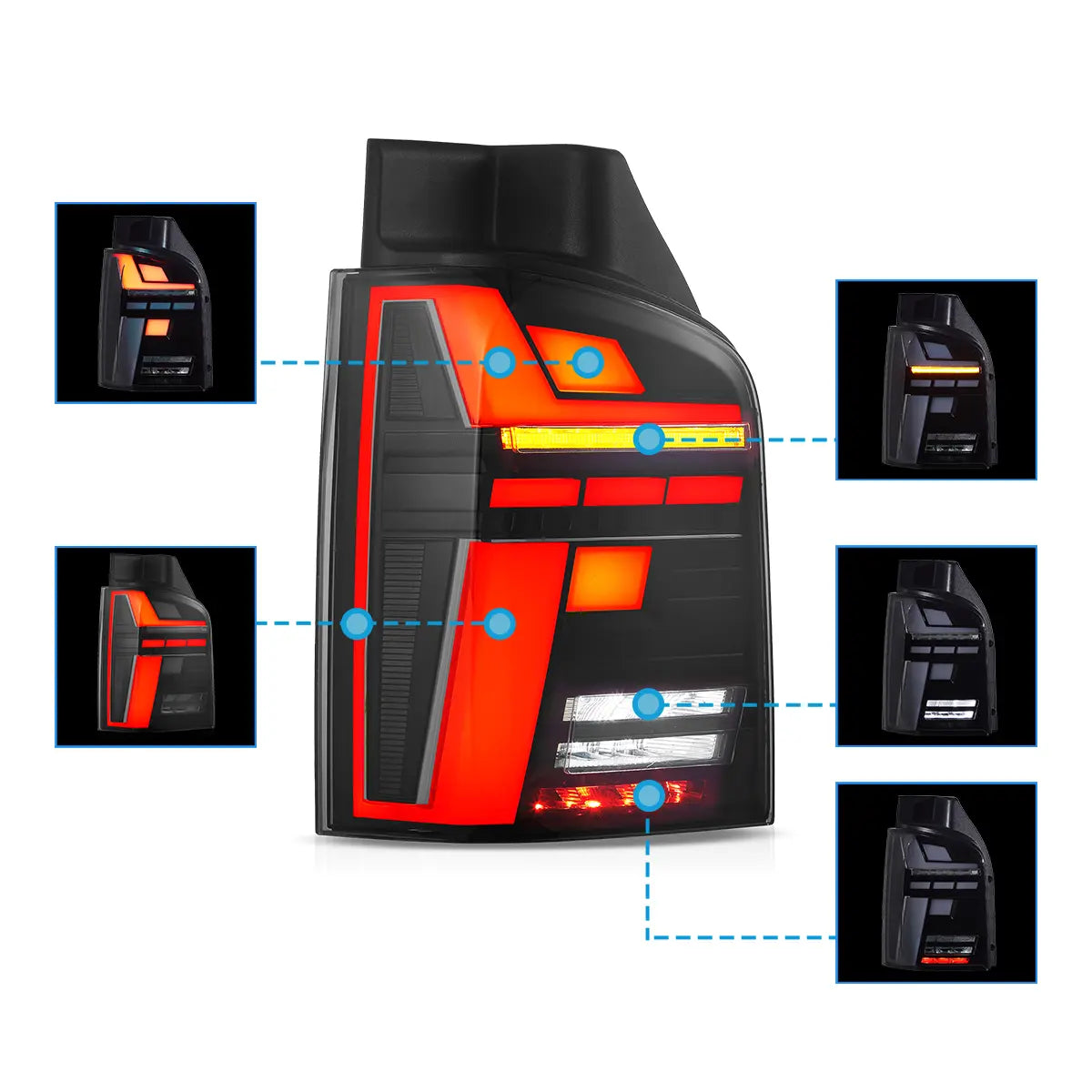 LED Tail Lights For 2010-2014 Volkswagen Multivan T5 Transporter Caravelle