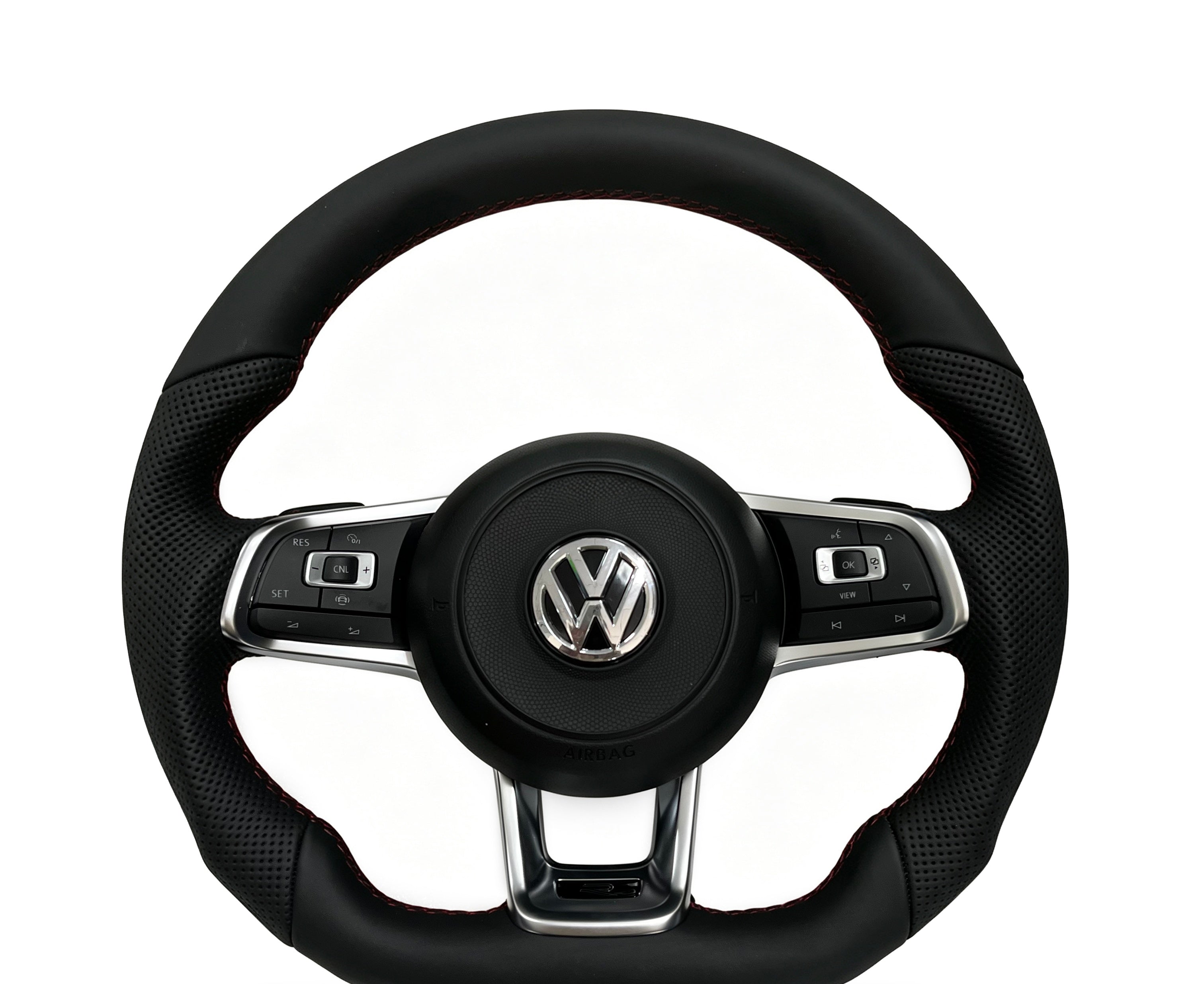 Volkswagen Golf Smooth Leather & Perforated Leather Steering Wheel (Design 04) on a clean white background
