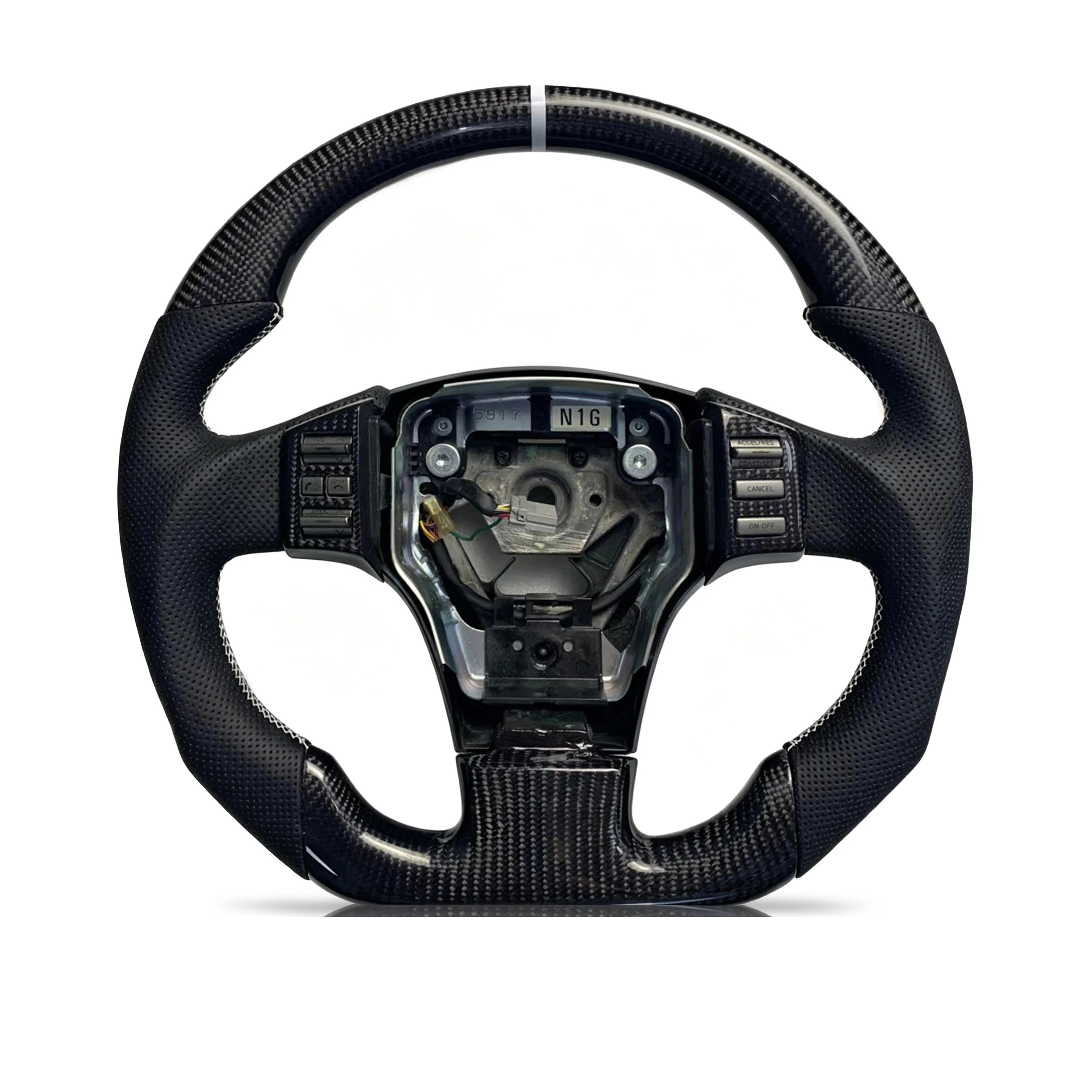 Steering wheel on a clean white background