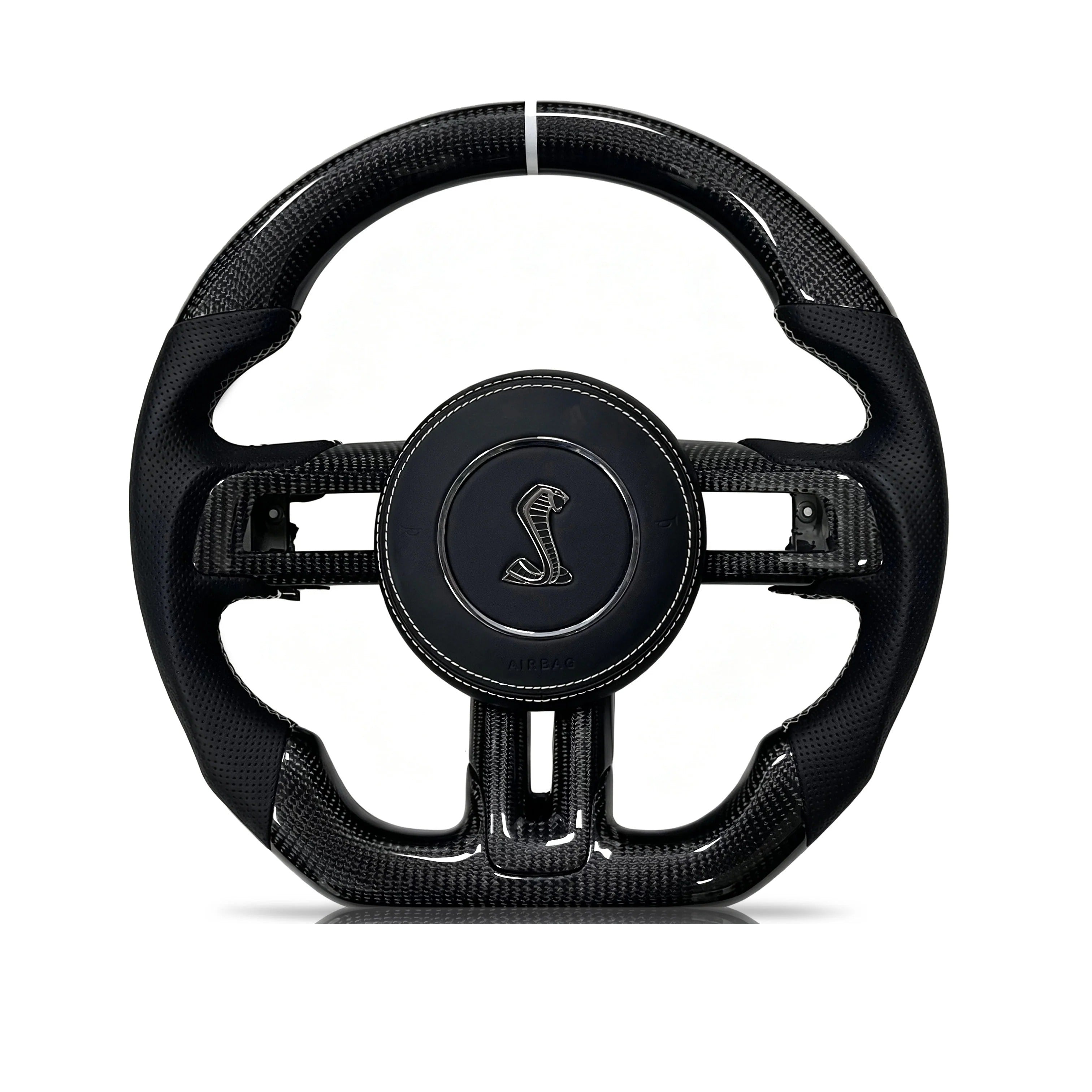 Steering wheel on a clean white background