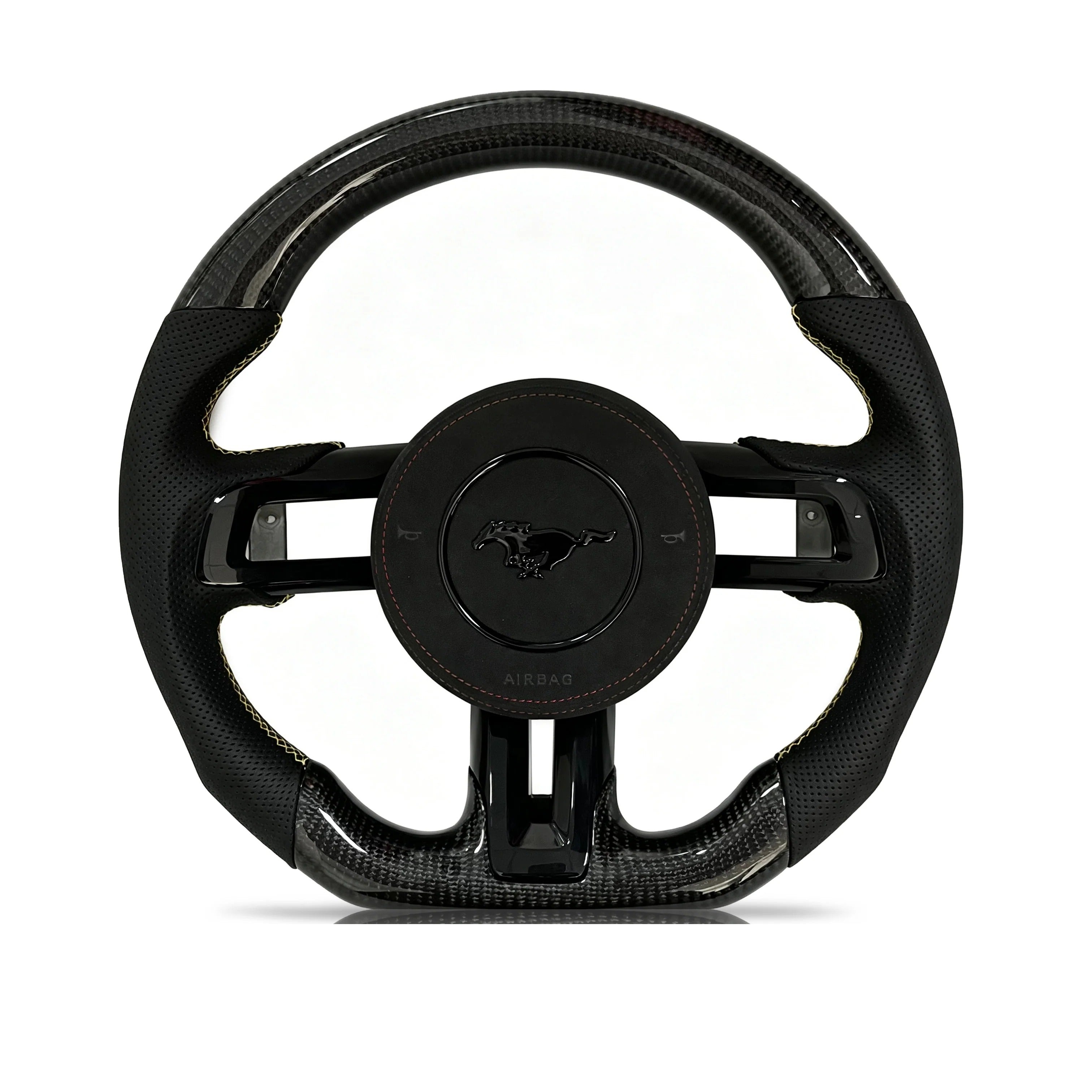 Steering wheel on a clean white background