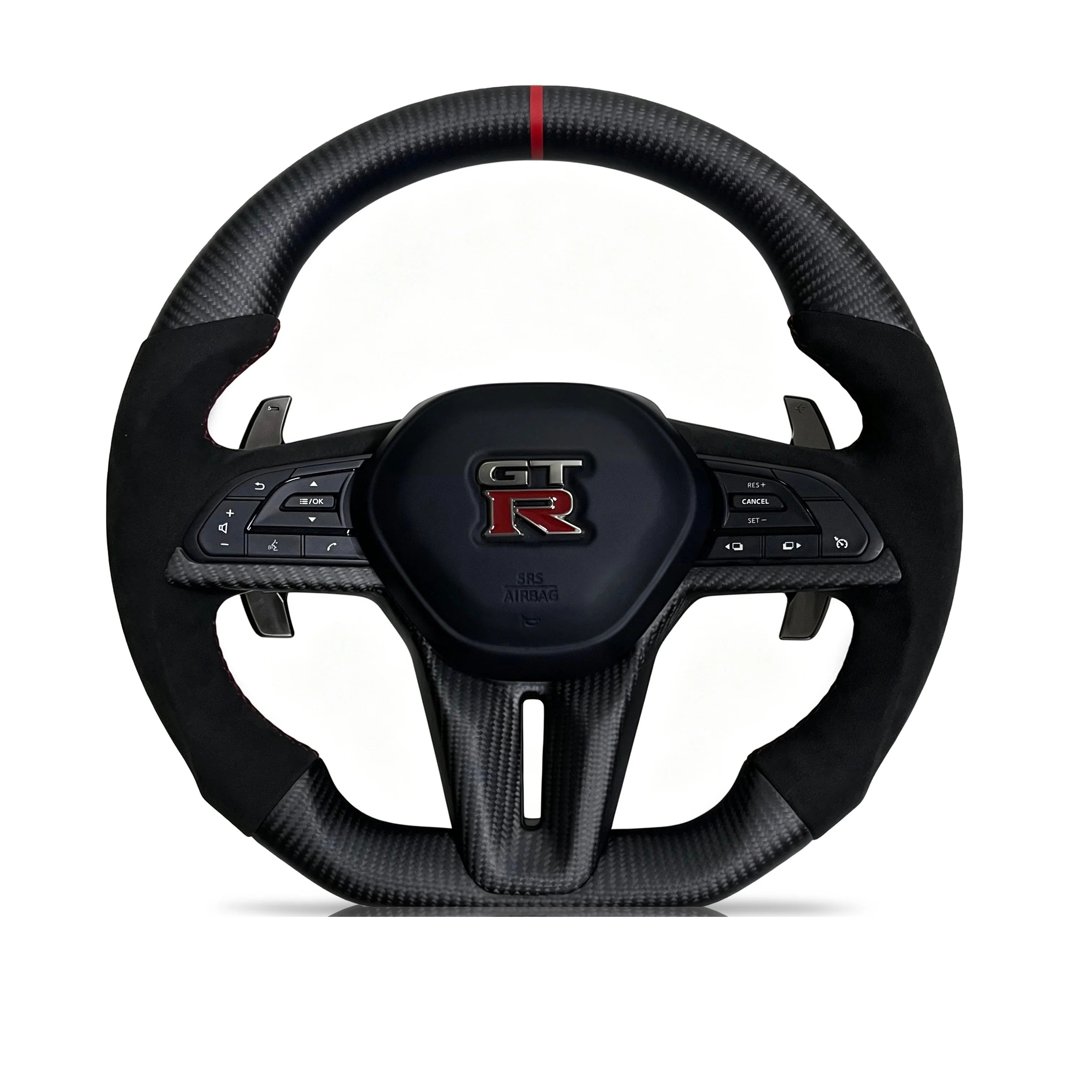 Steering wheel on a clean white background
