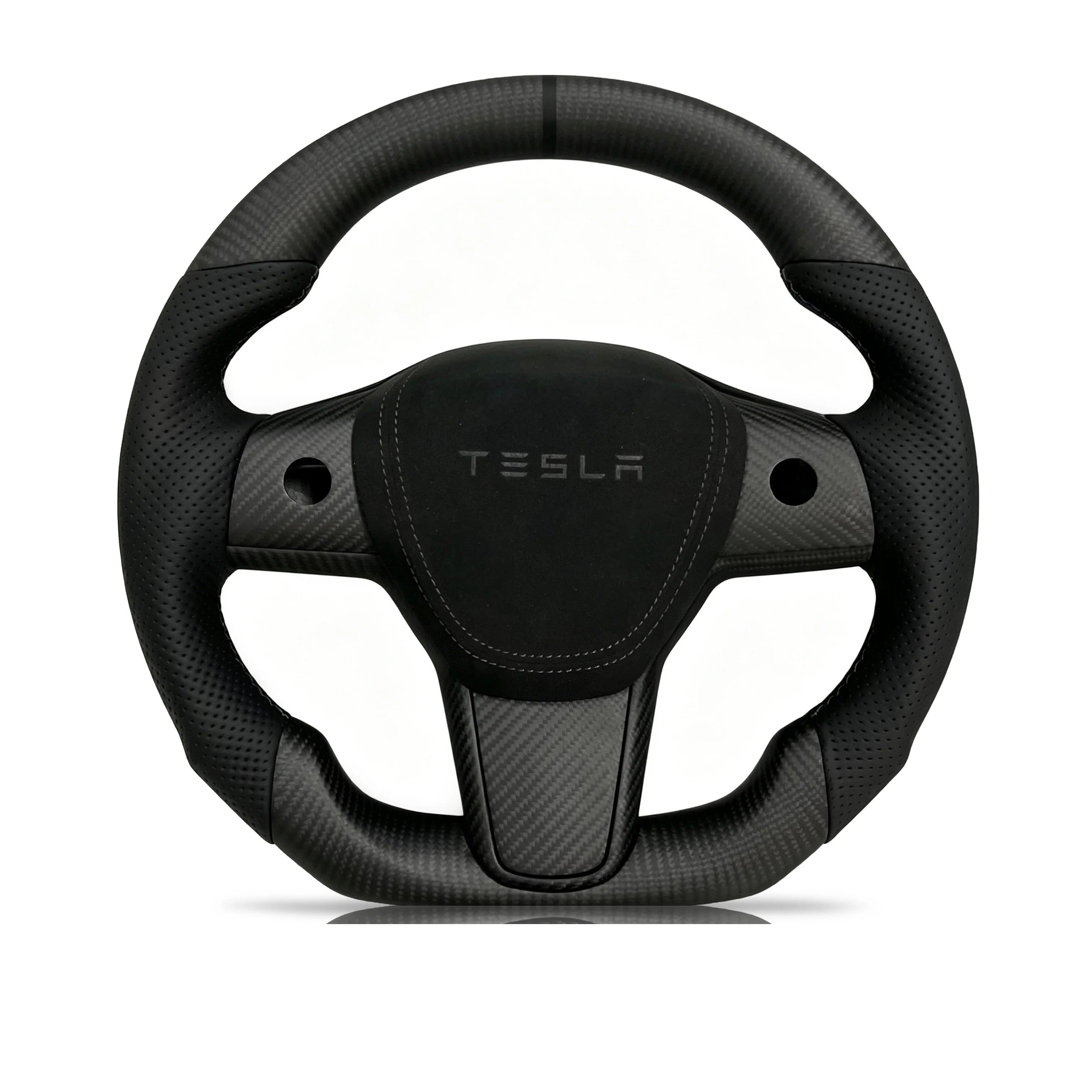 Steering wheel on a clean white background