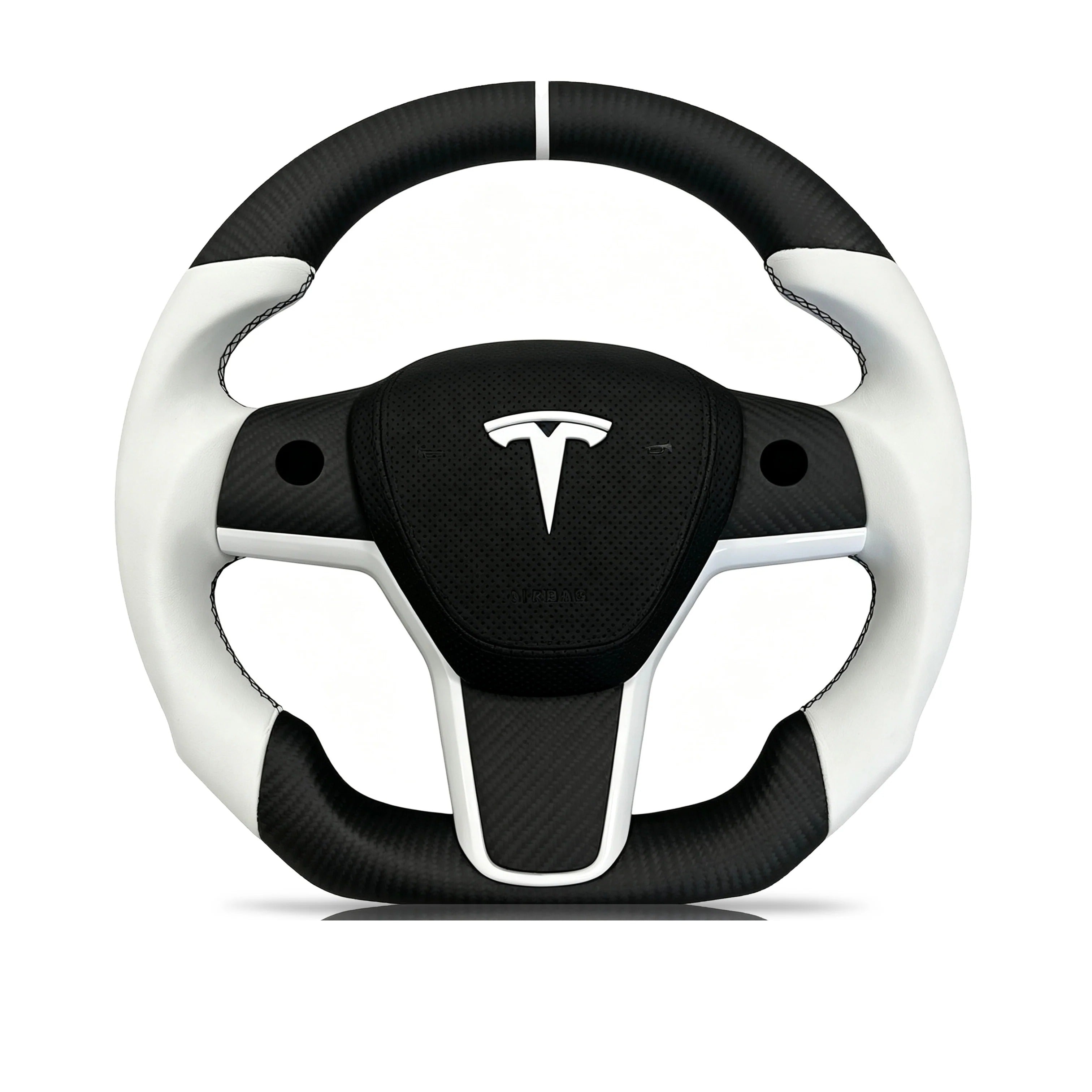 Steering wheel on a clean white background