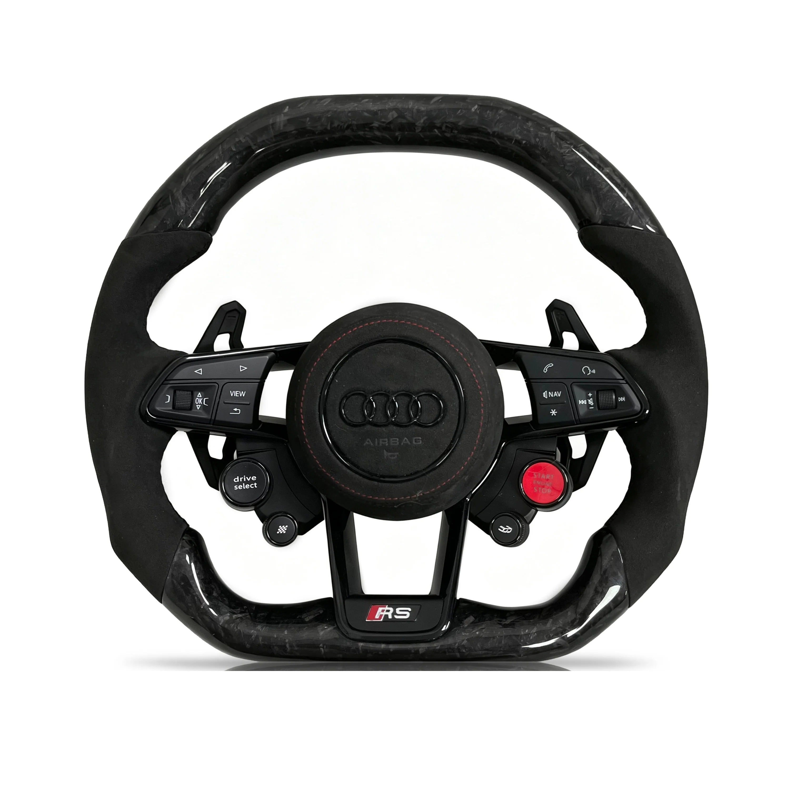 Steering wheel on a clean white background