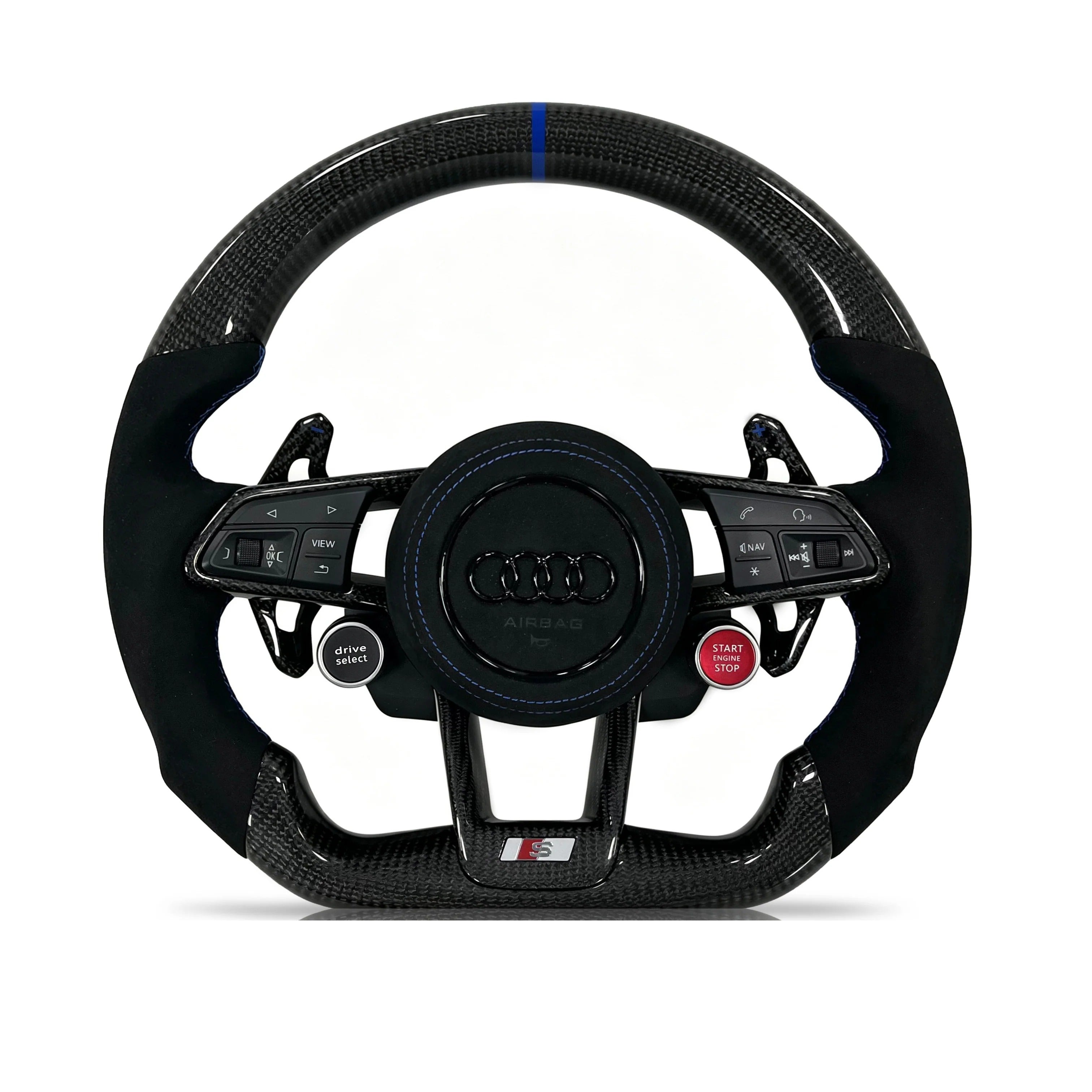 Steering wheel on a clean white background