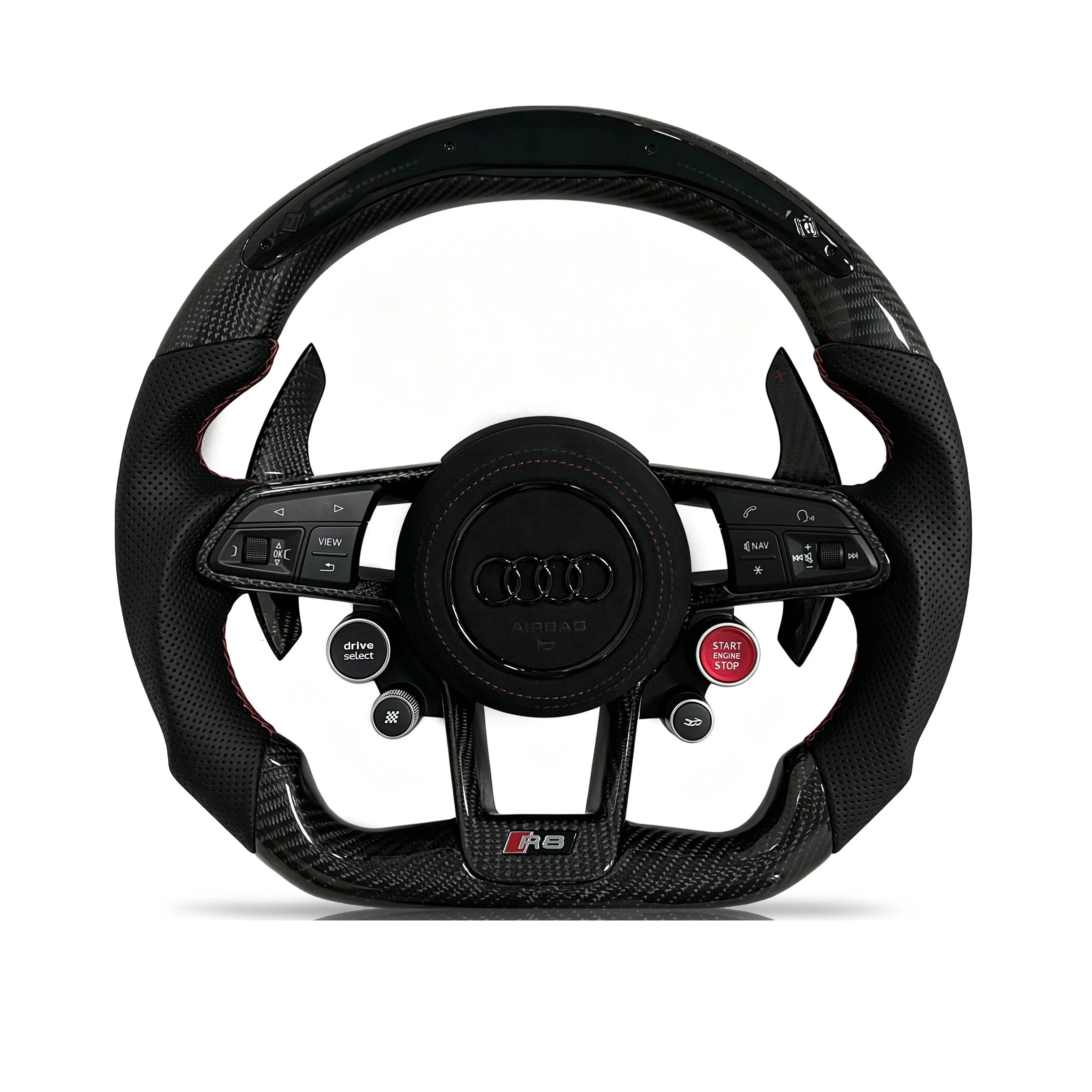 Steering wheel on a clean white background