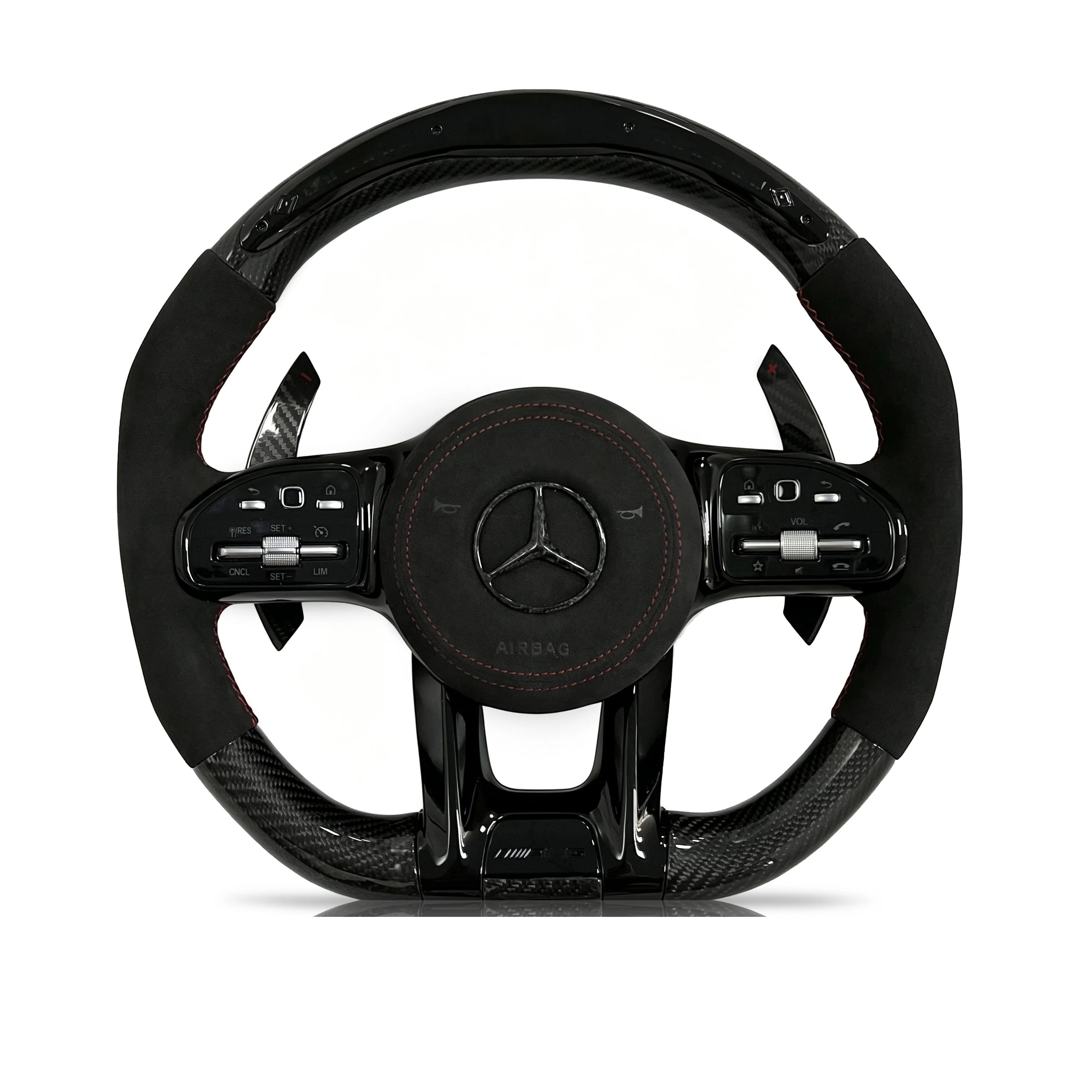 Steering wheel on a clean white background