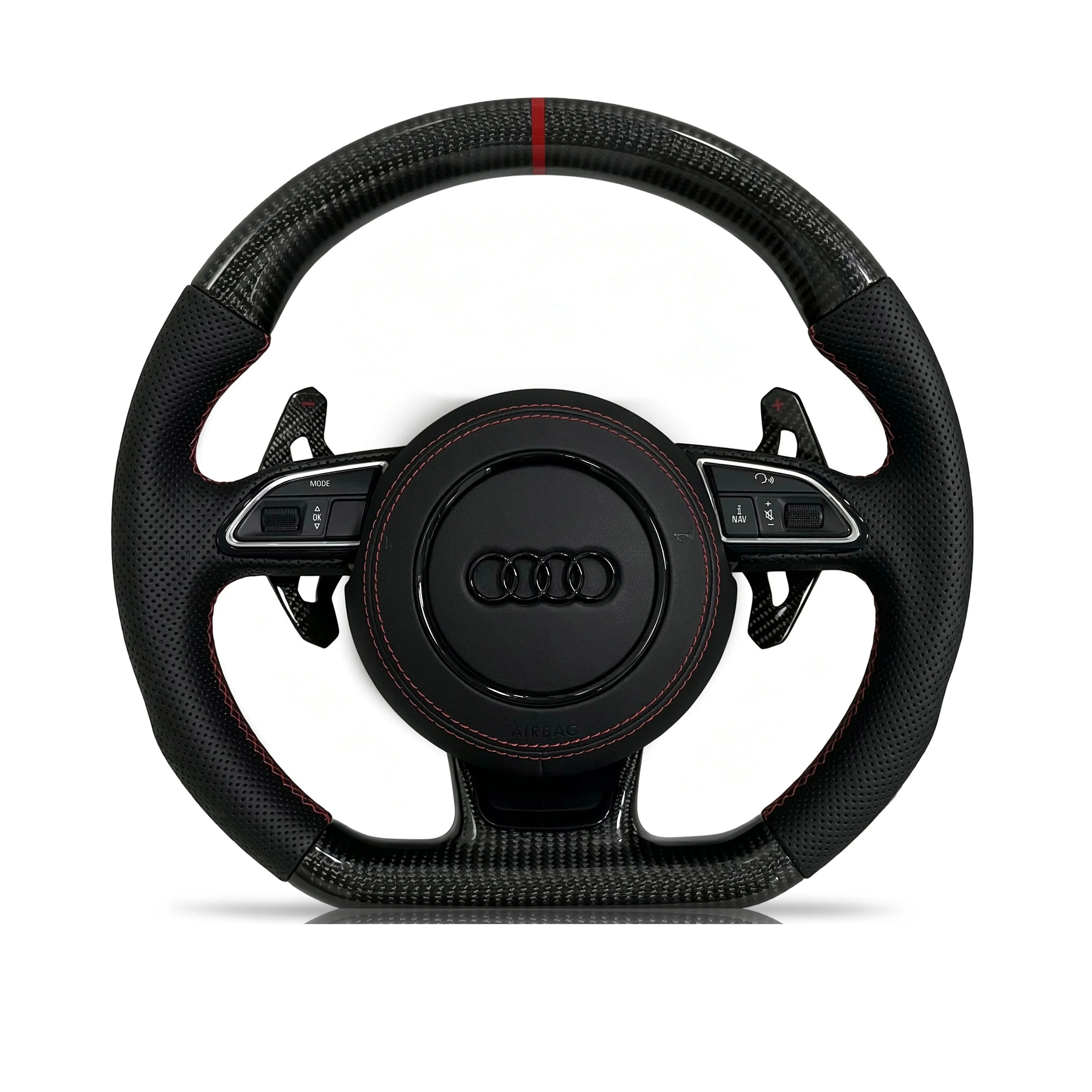 Steering wheel on a clean white background