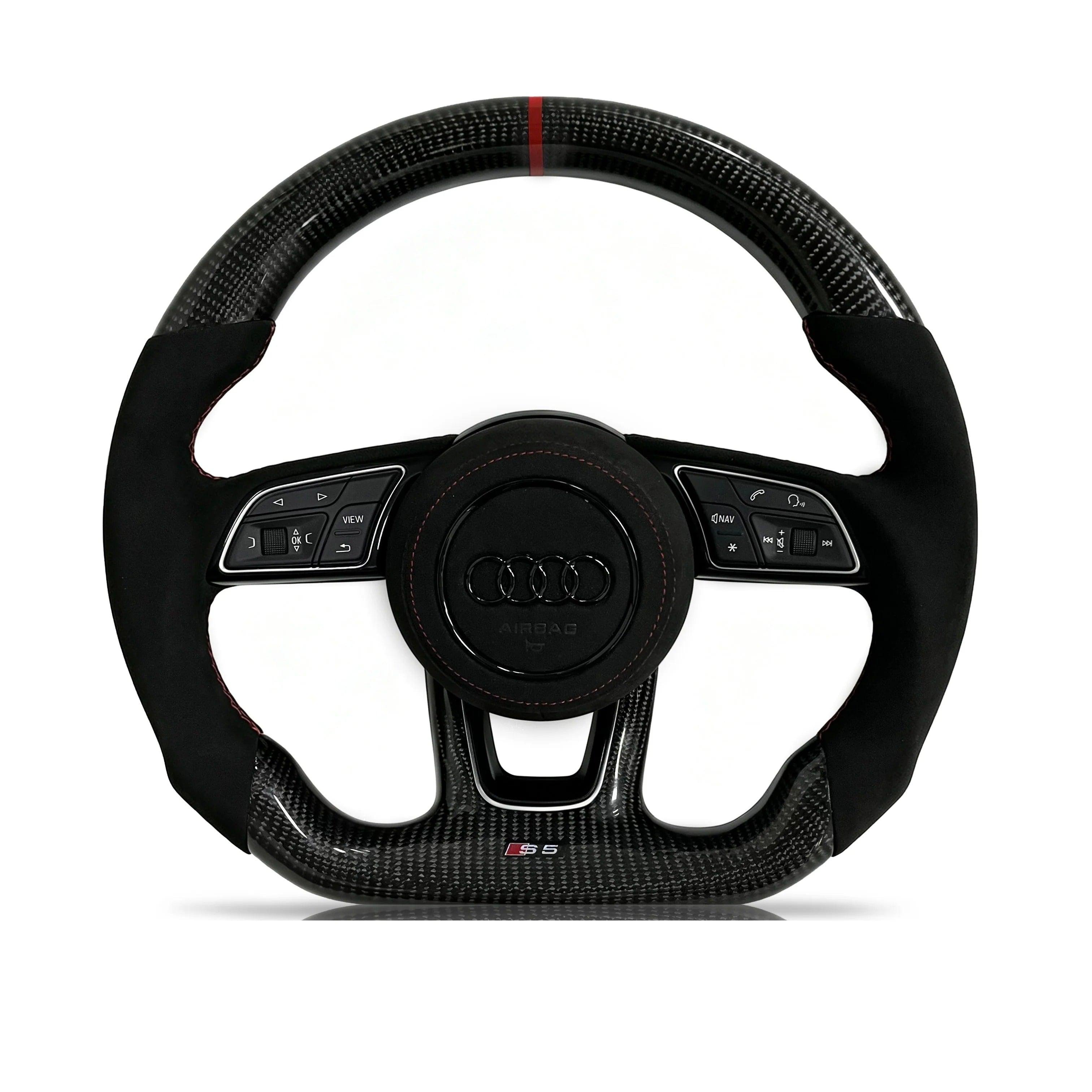 Steering wheel on a clean white background