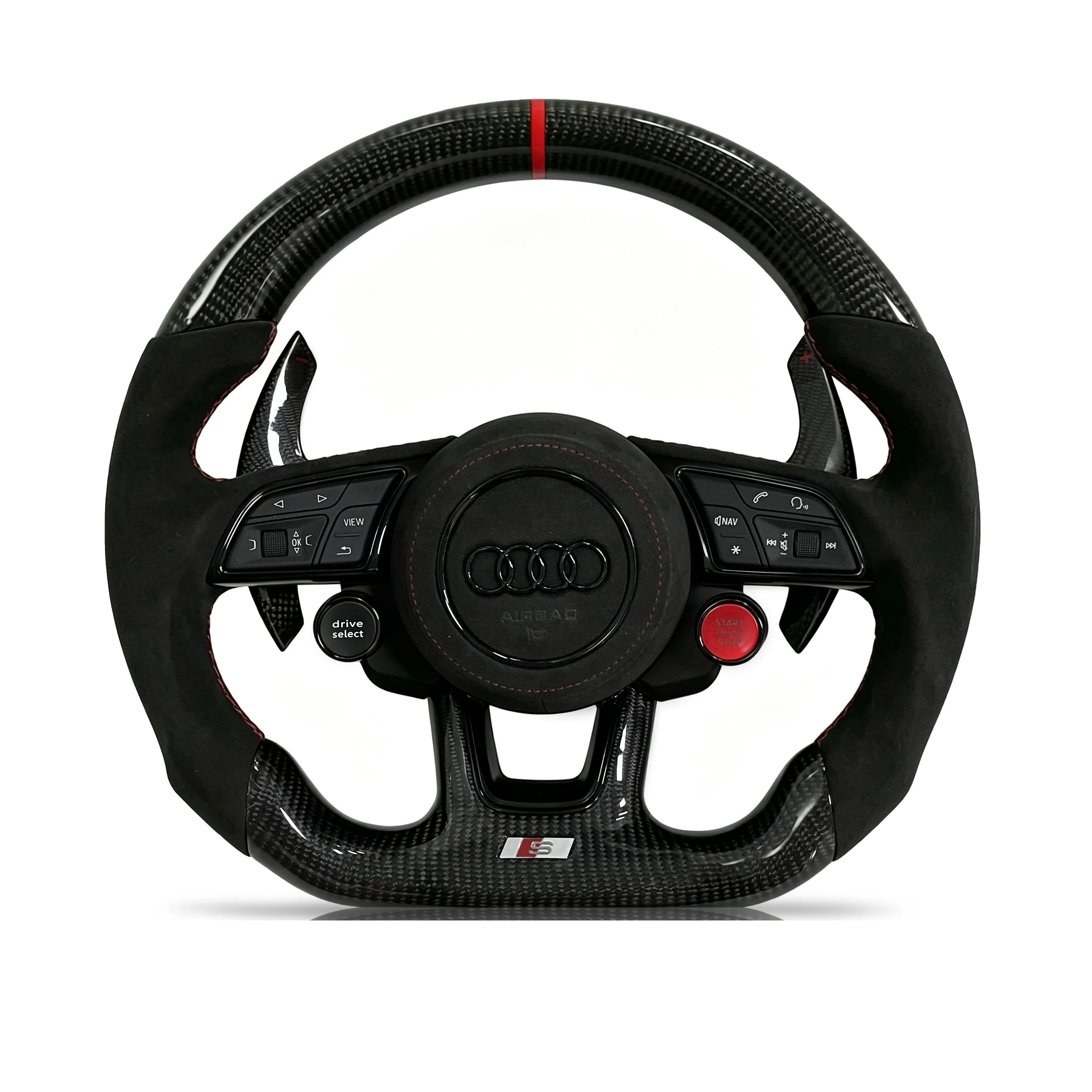 Steering wheel on a clean white background