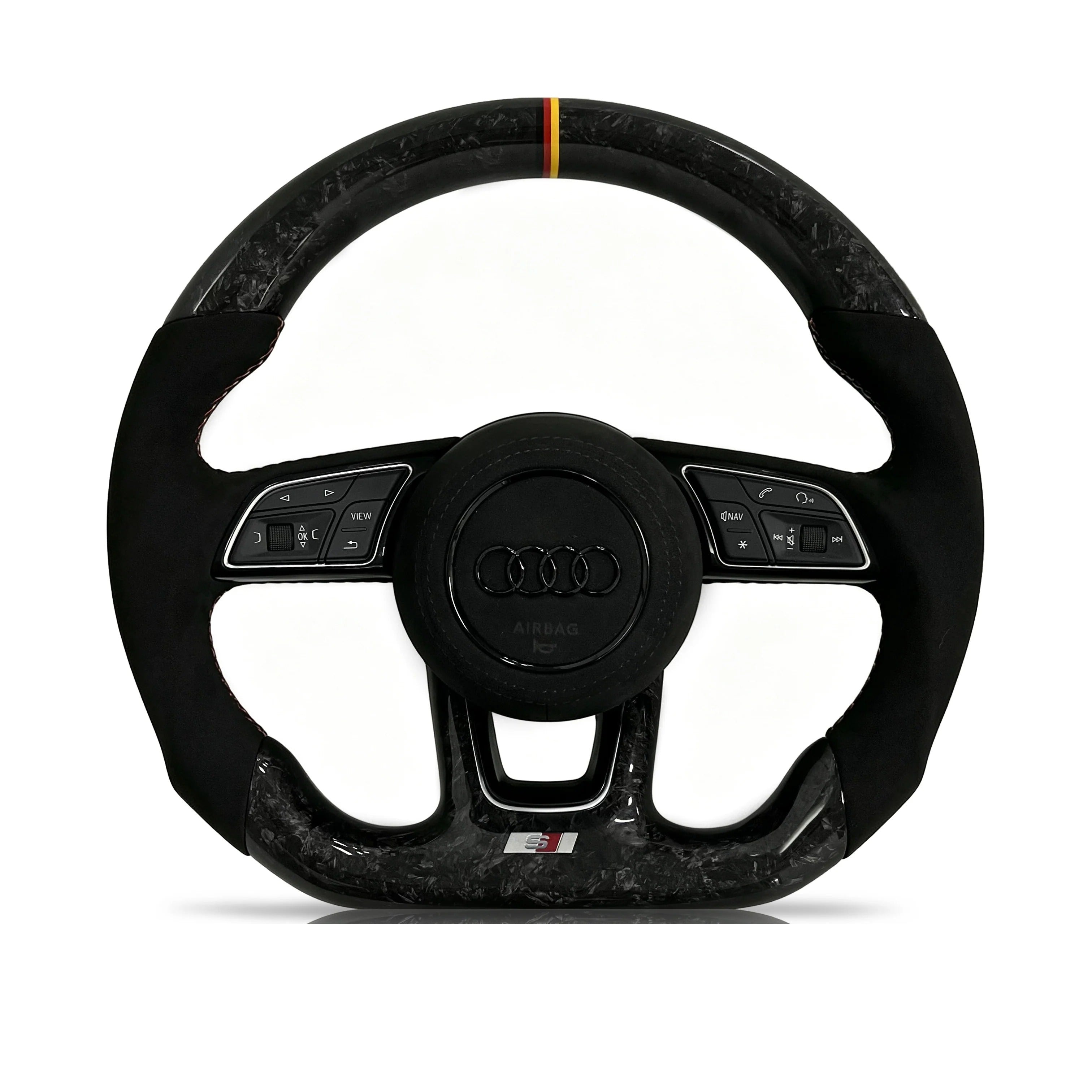 Steering wheel on a clean white background