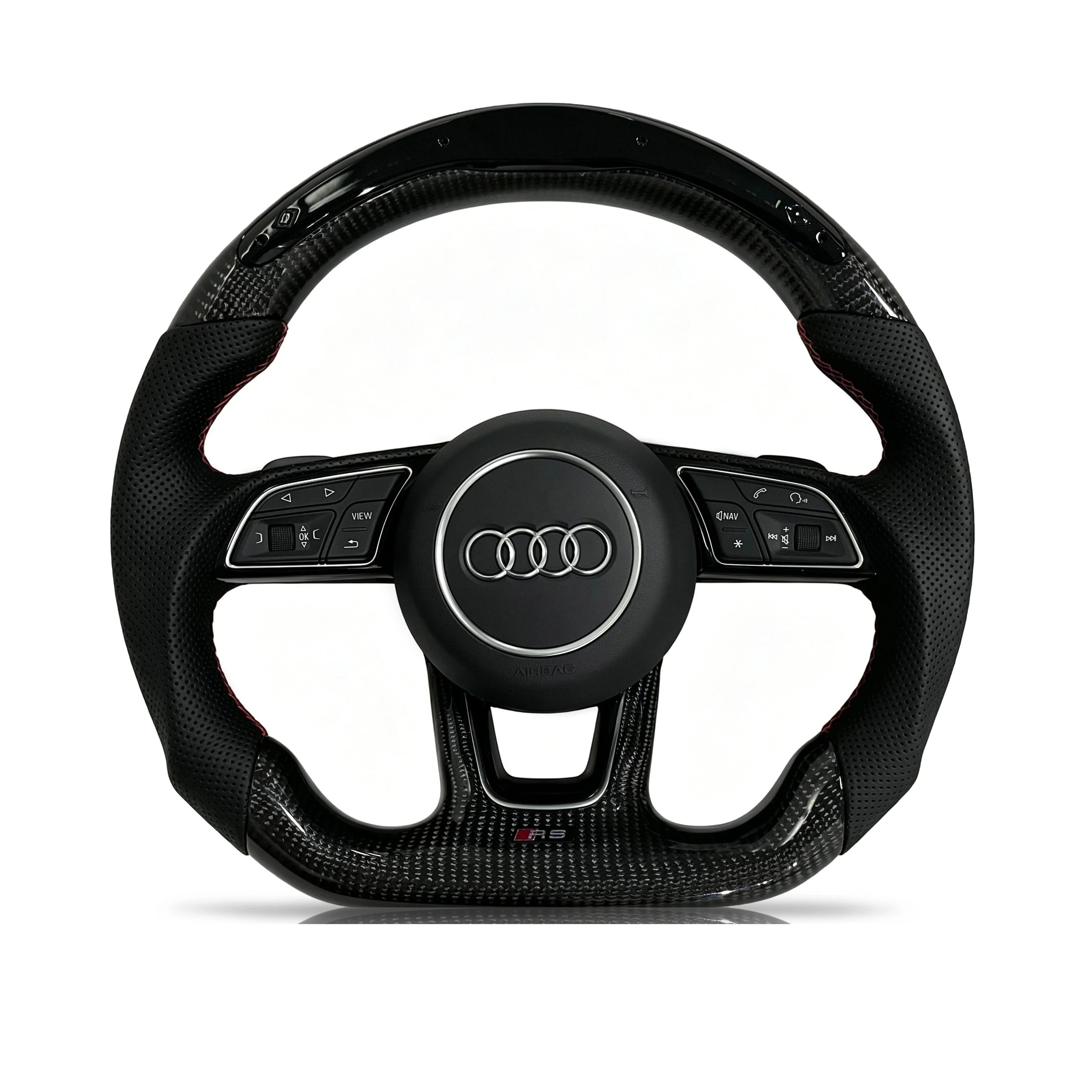 Steering wheel on a clean white background