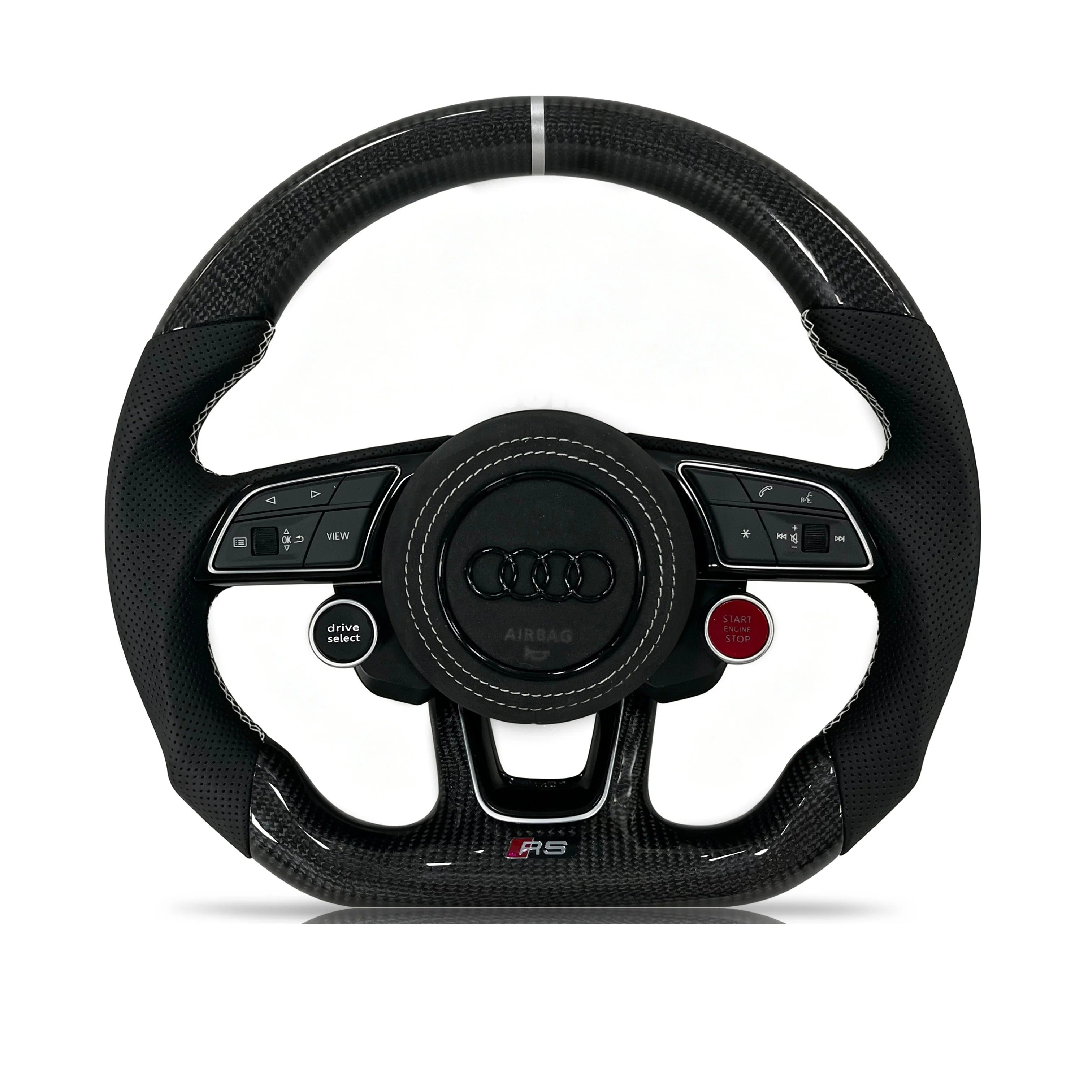 Steering wheel on a clean white background