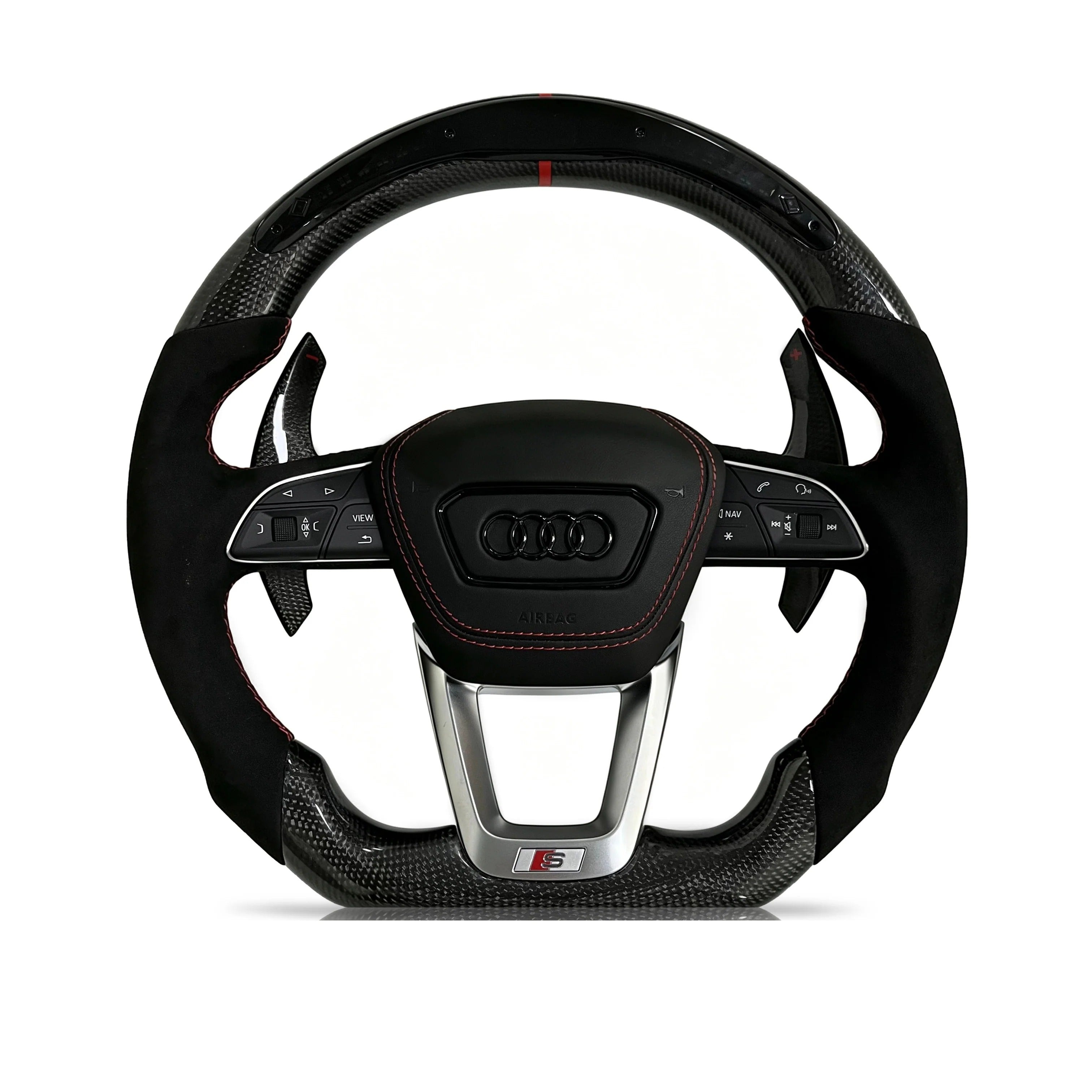 Steering wheel on a clean white background