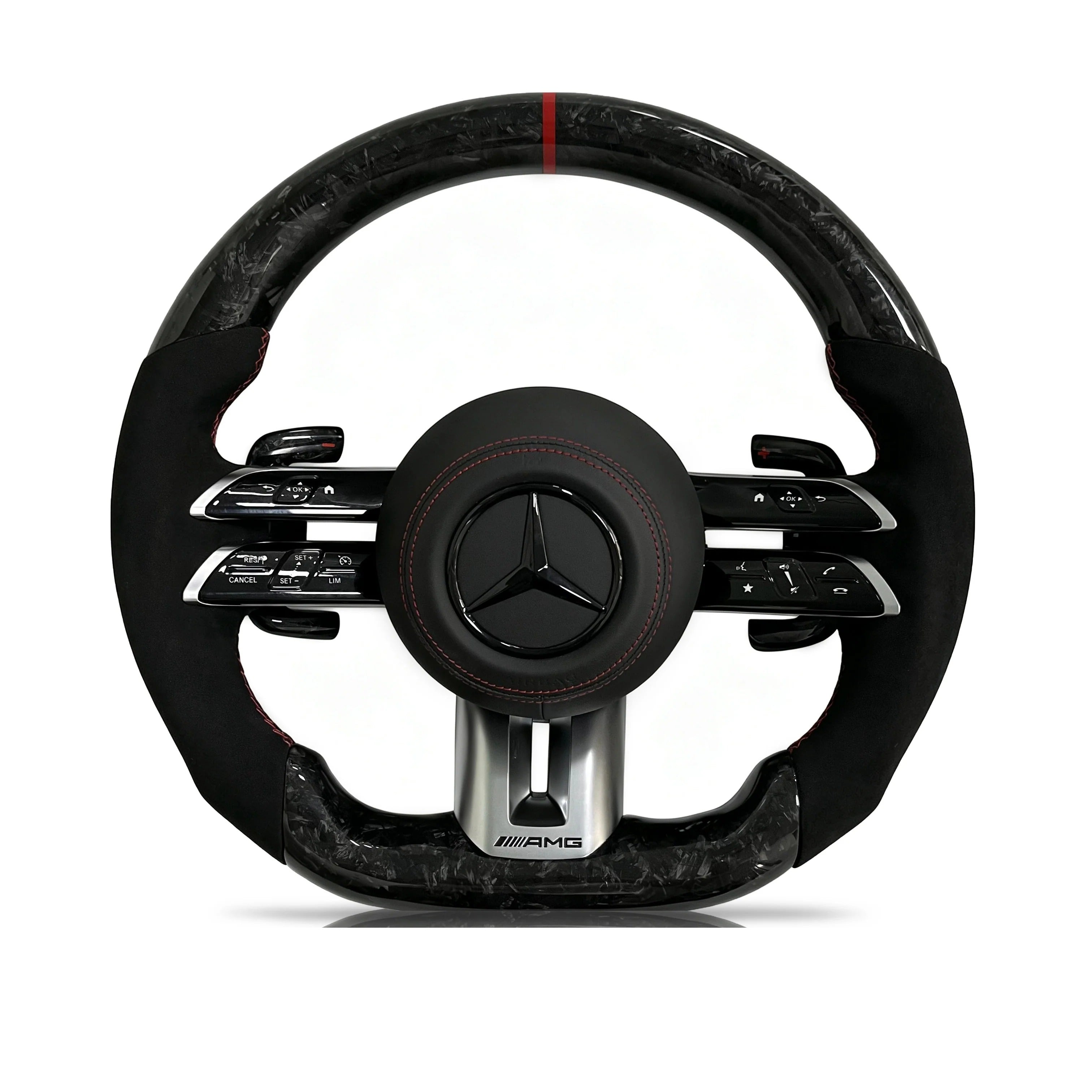 Steering wheel on a clean white background