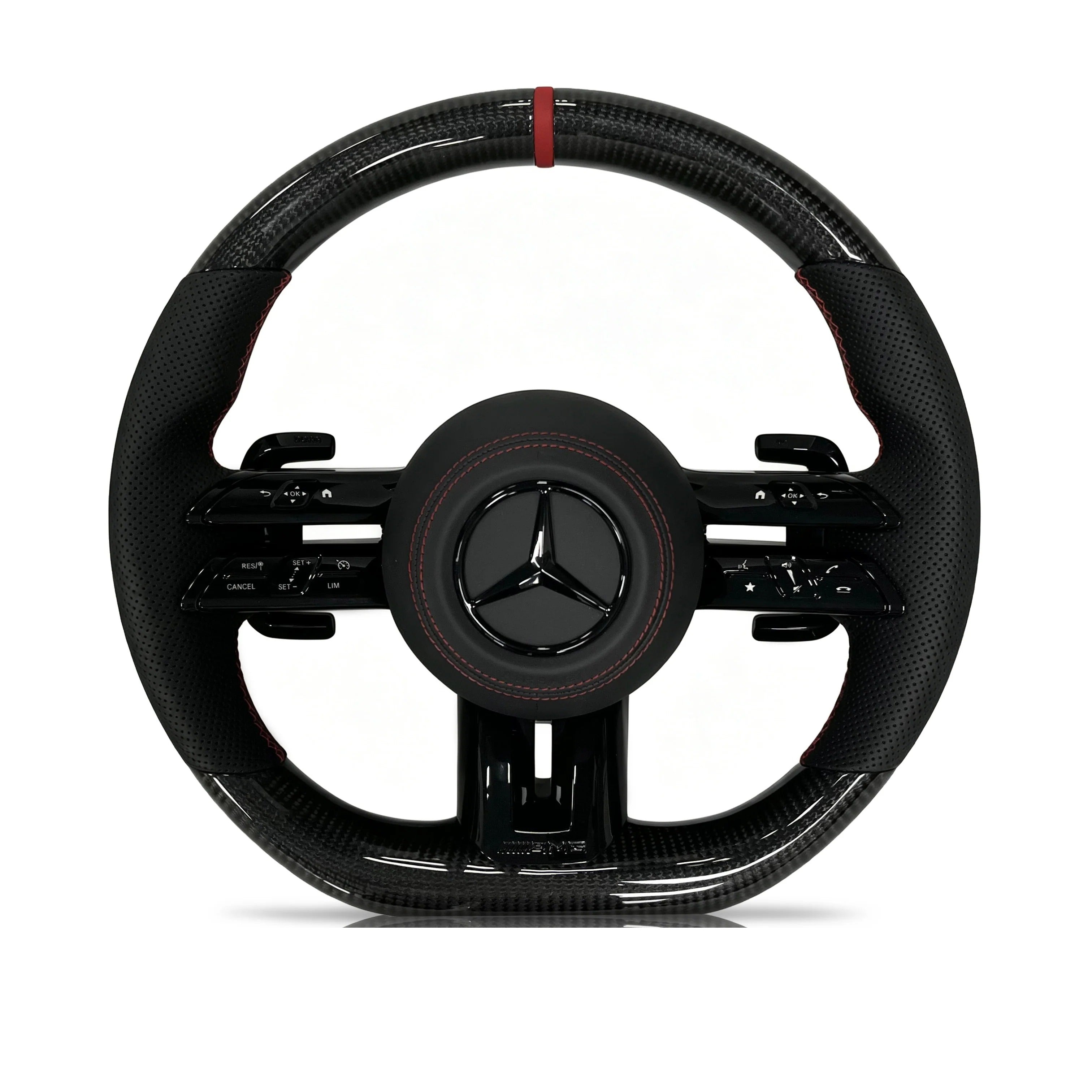 Steering wheel on a clean white background