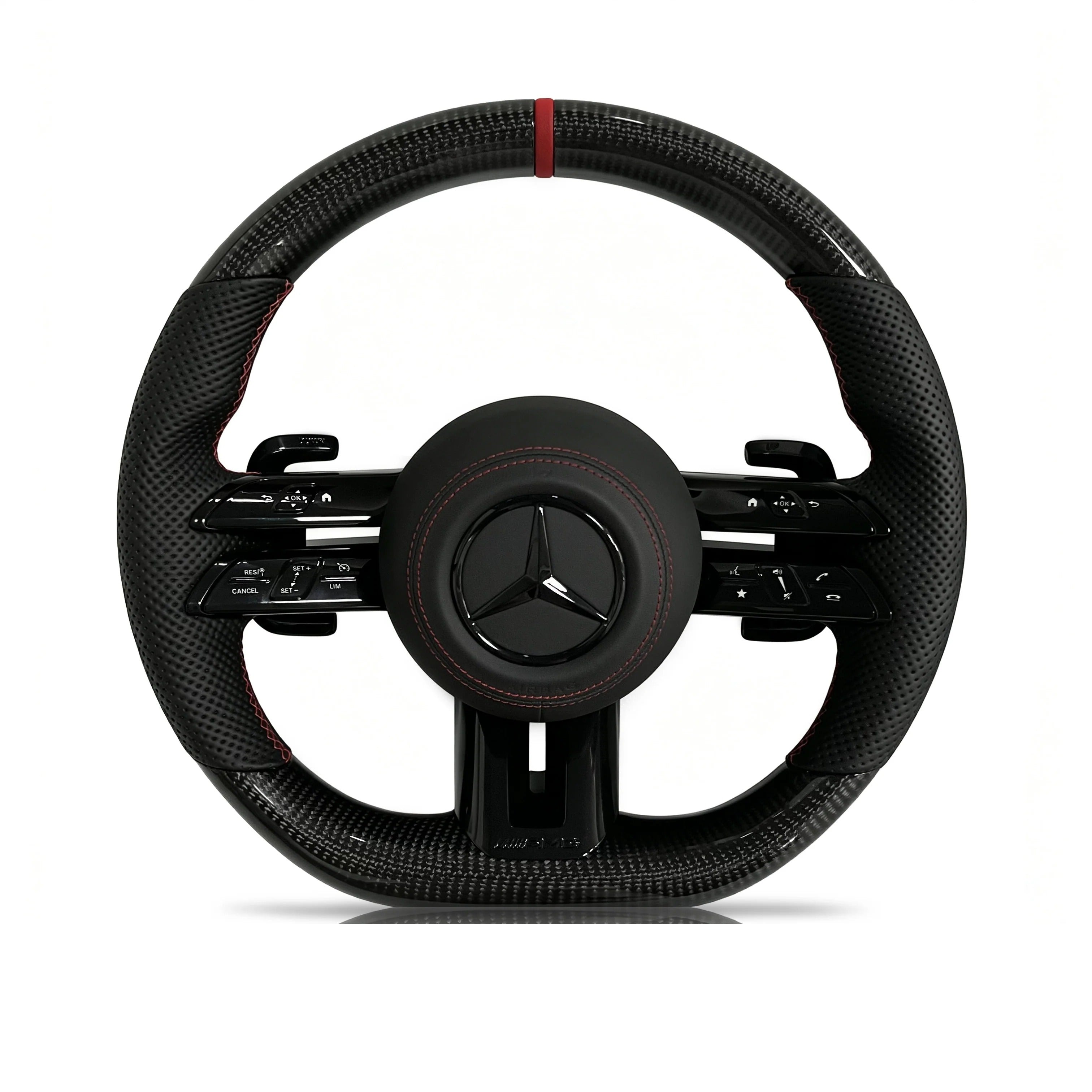 Steering wheel on a clean white background