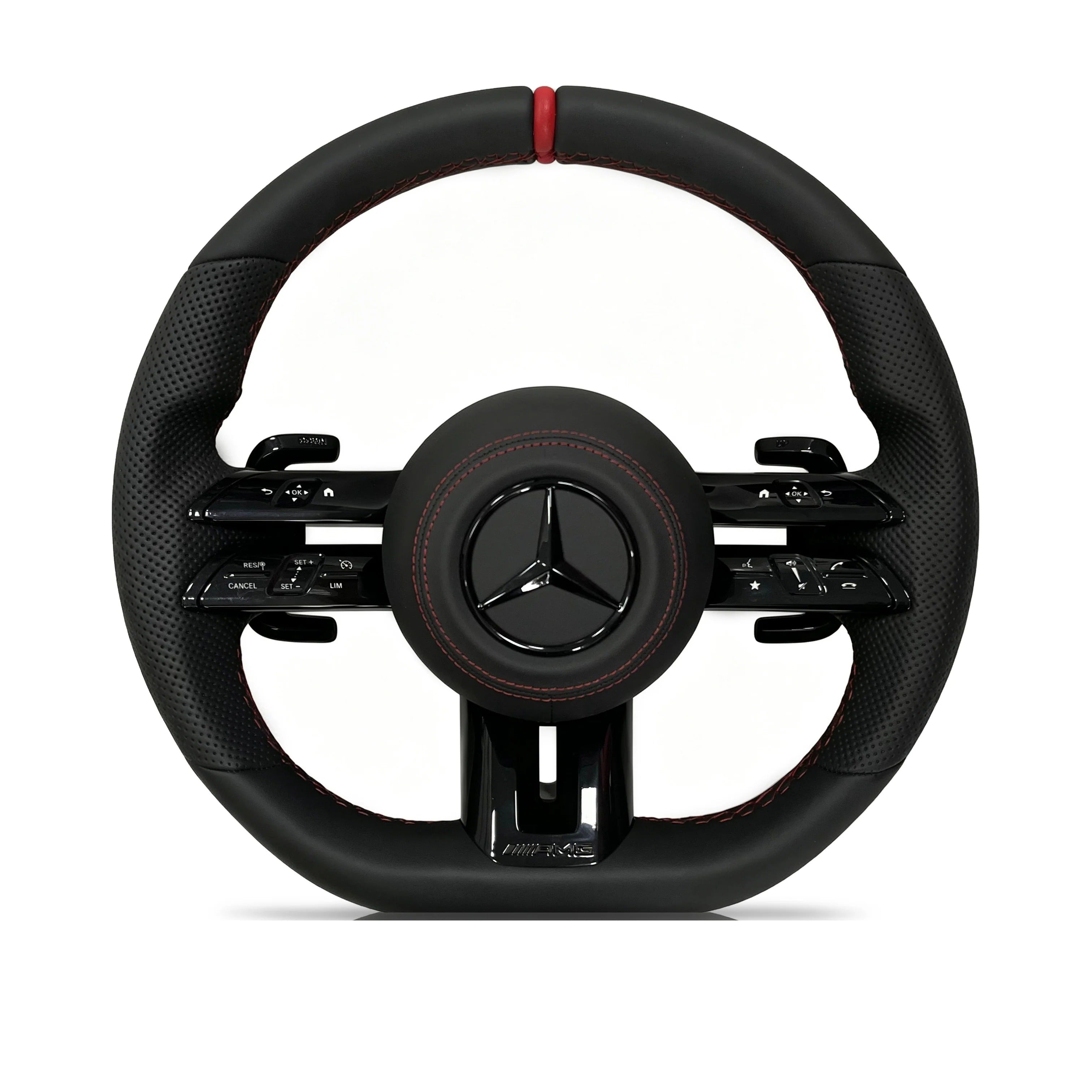 Steering wheel on a clean white background