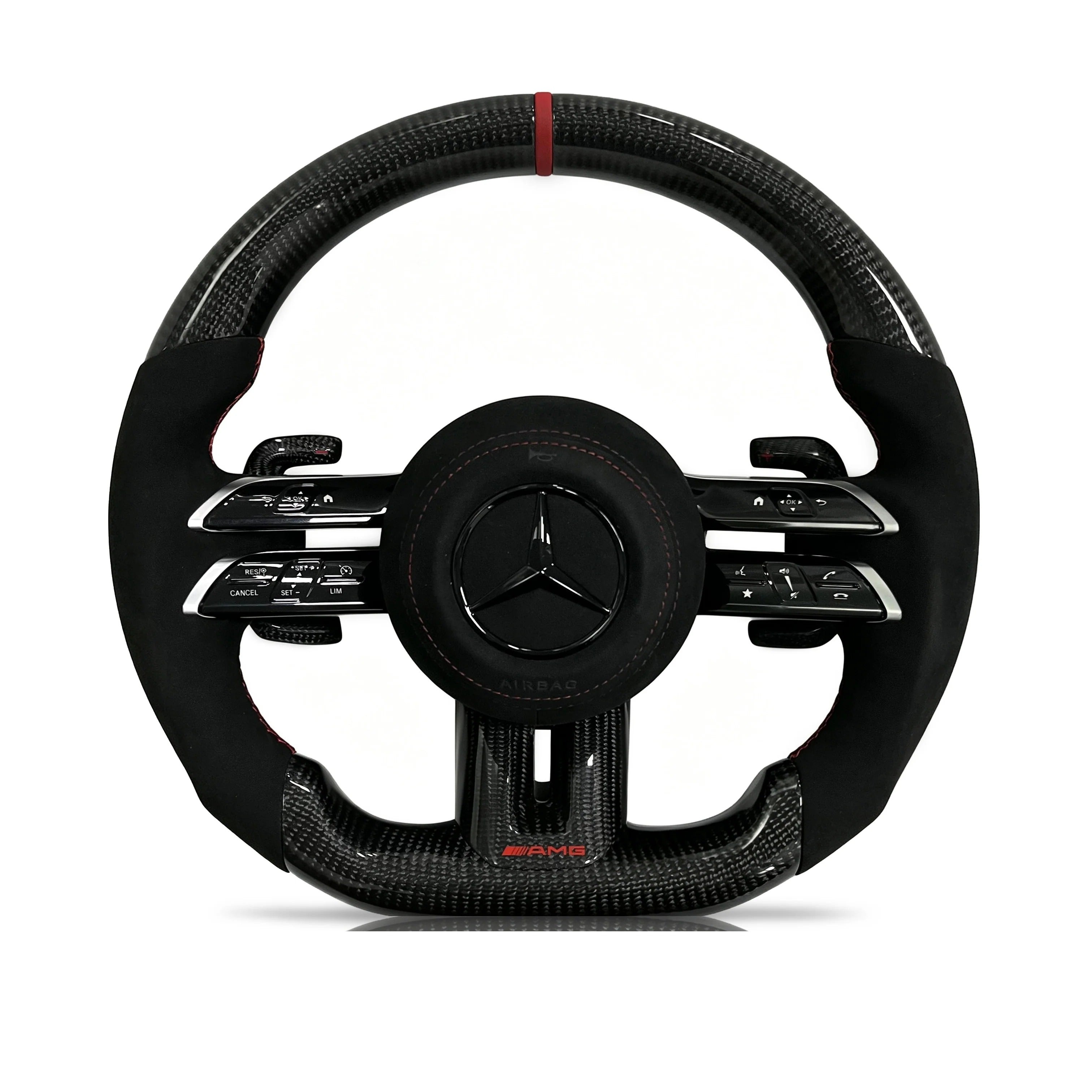Steering wheel on a clean white background